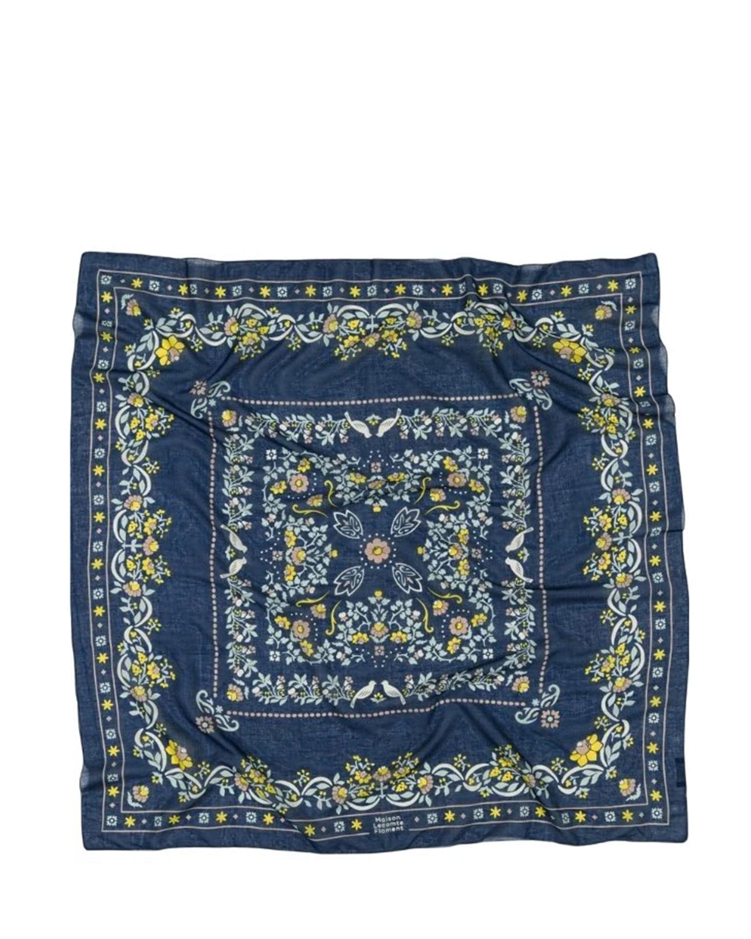 Secret Garden Cotton Bandana in Navy