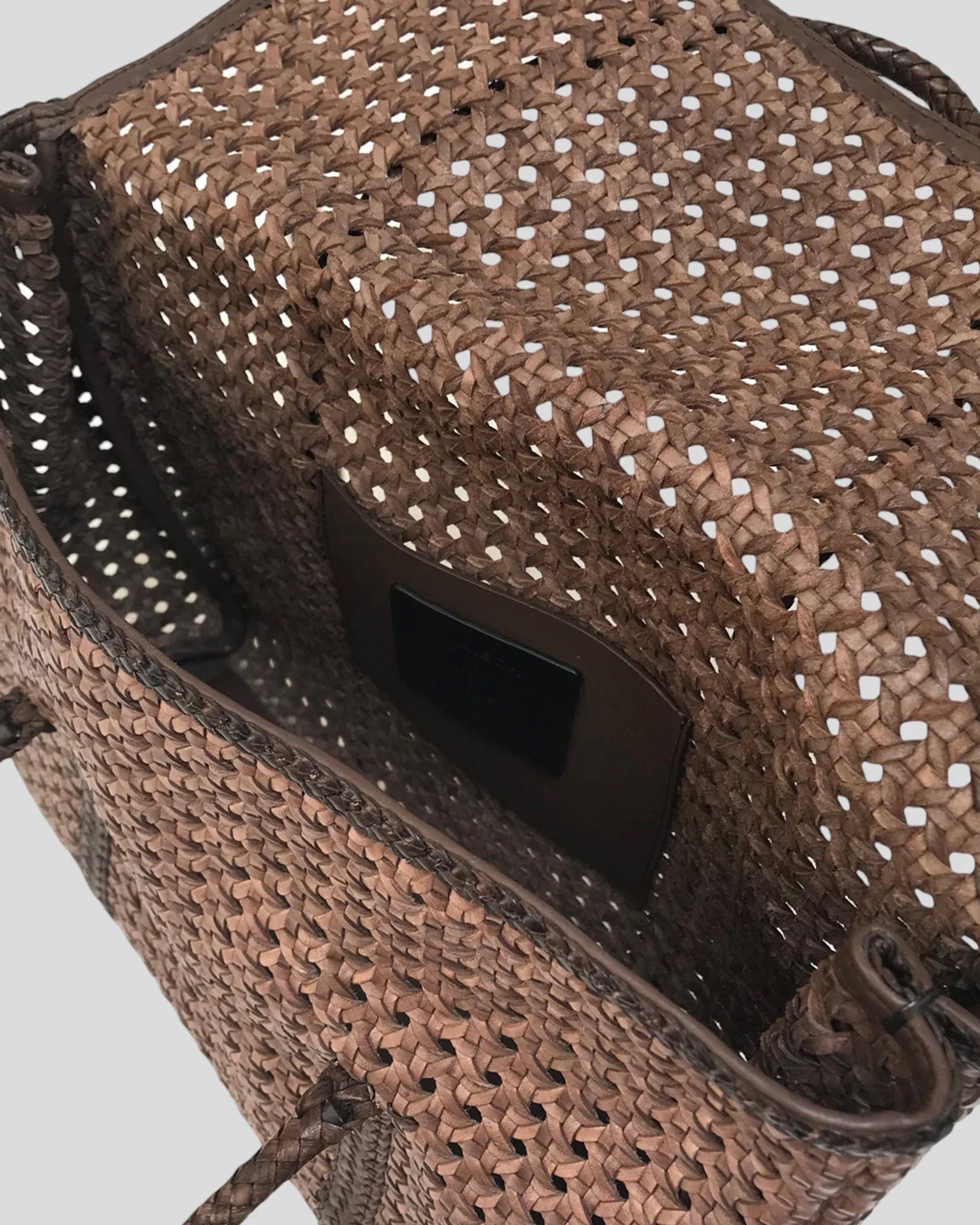 Violette Cuir Flap Bag in Charcoal Grey X Dark Brown