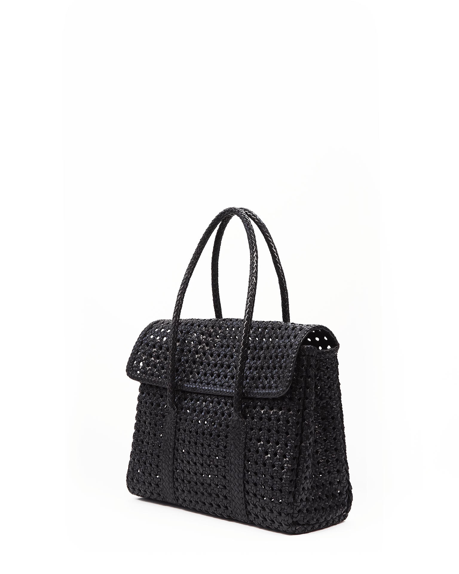 Violette Petit Cuir Flap Bag in Black