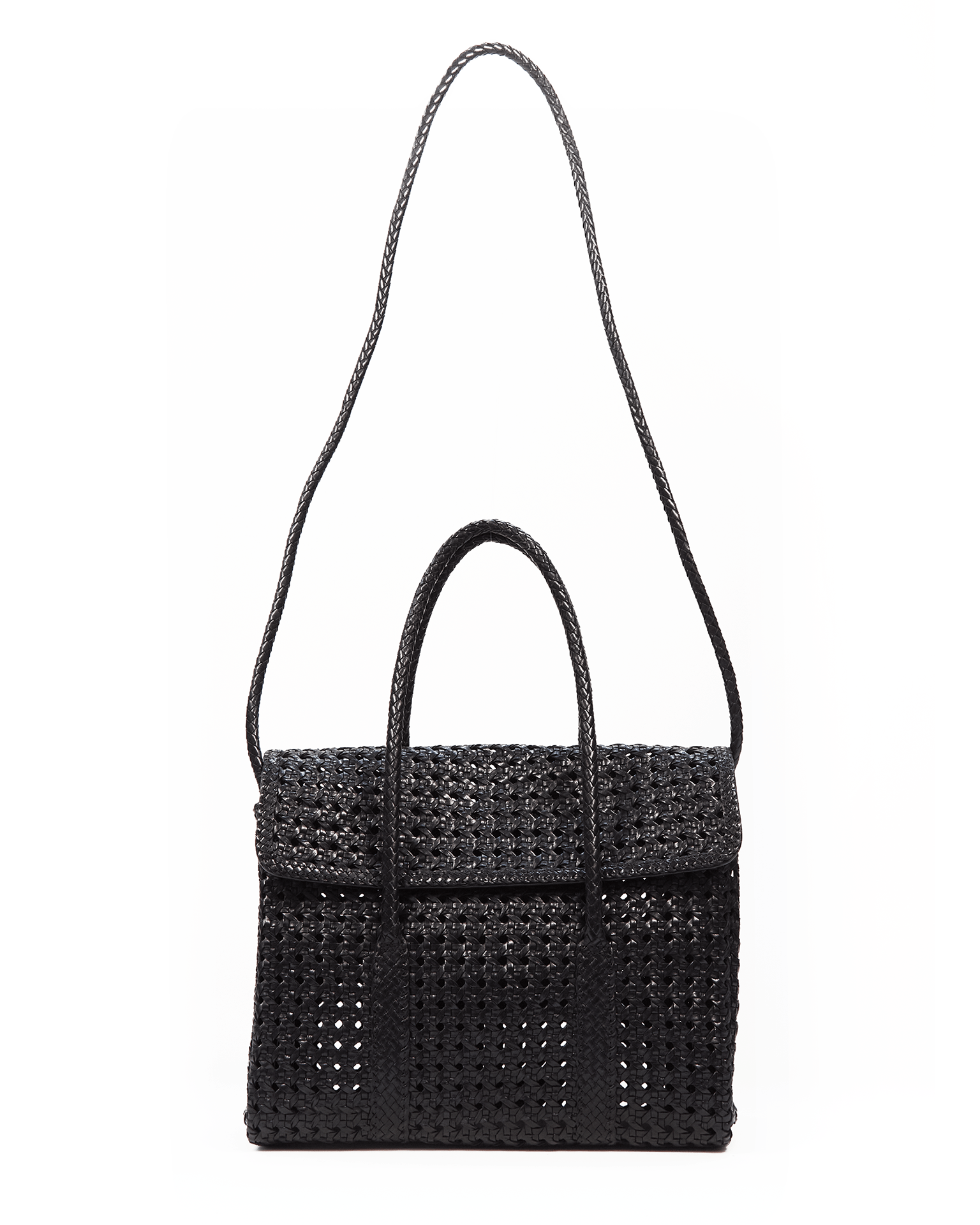 Violette Petit Cuir Flap Bag in Black