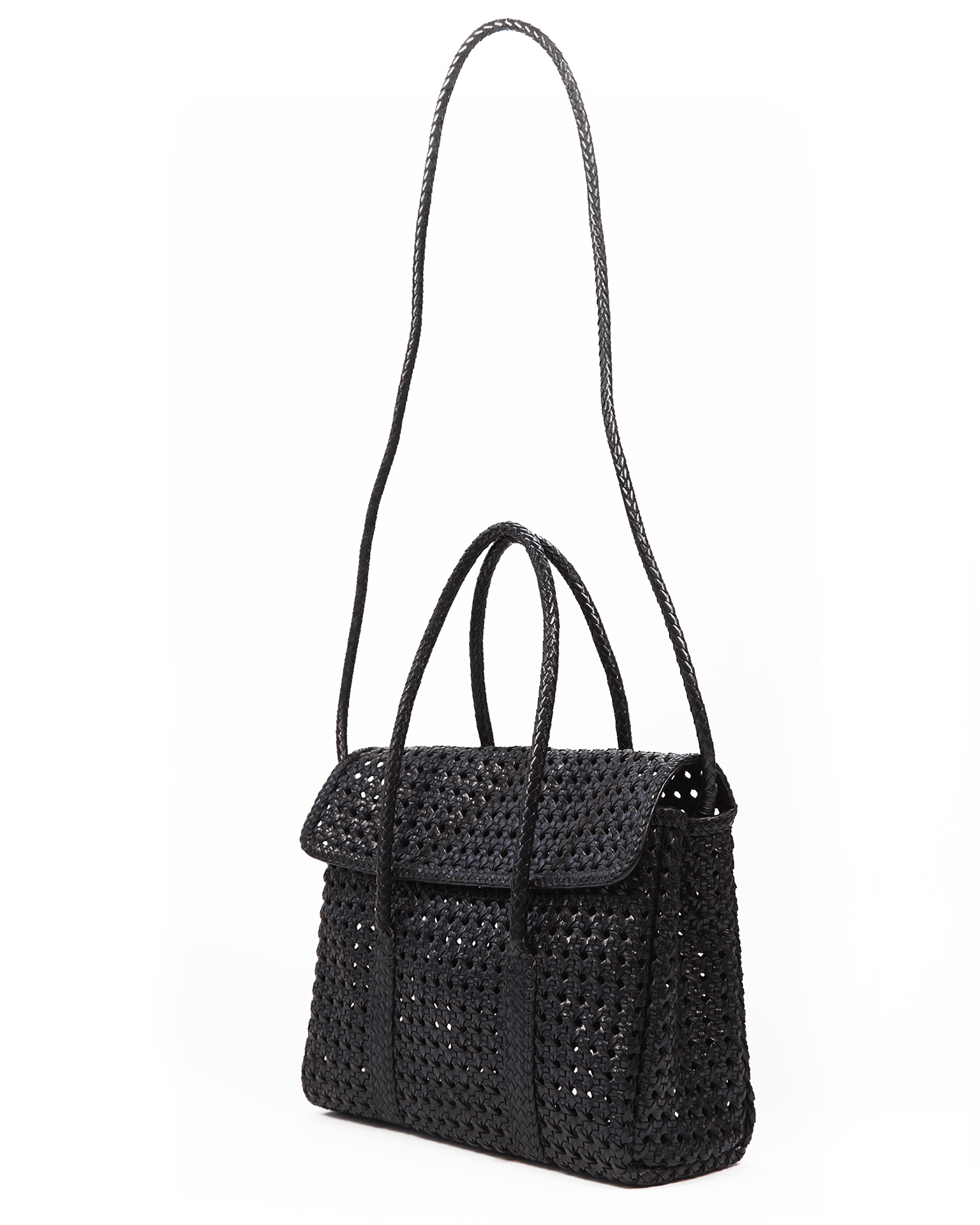 Violette Petit Cuir Flap Bag in Black
