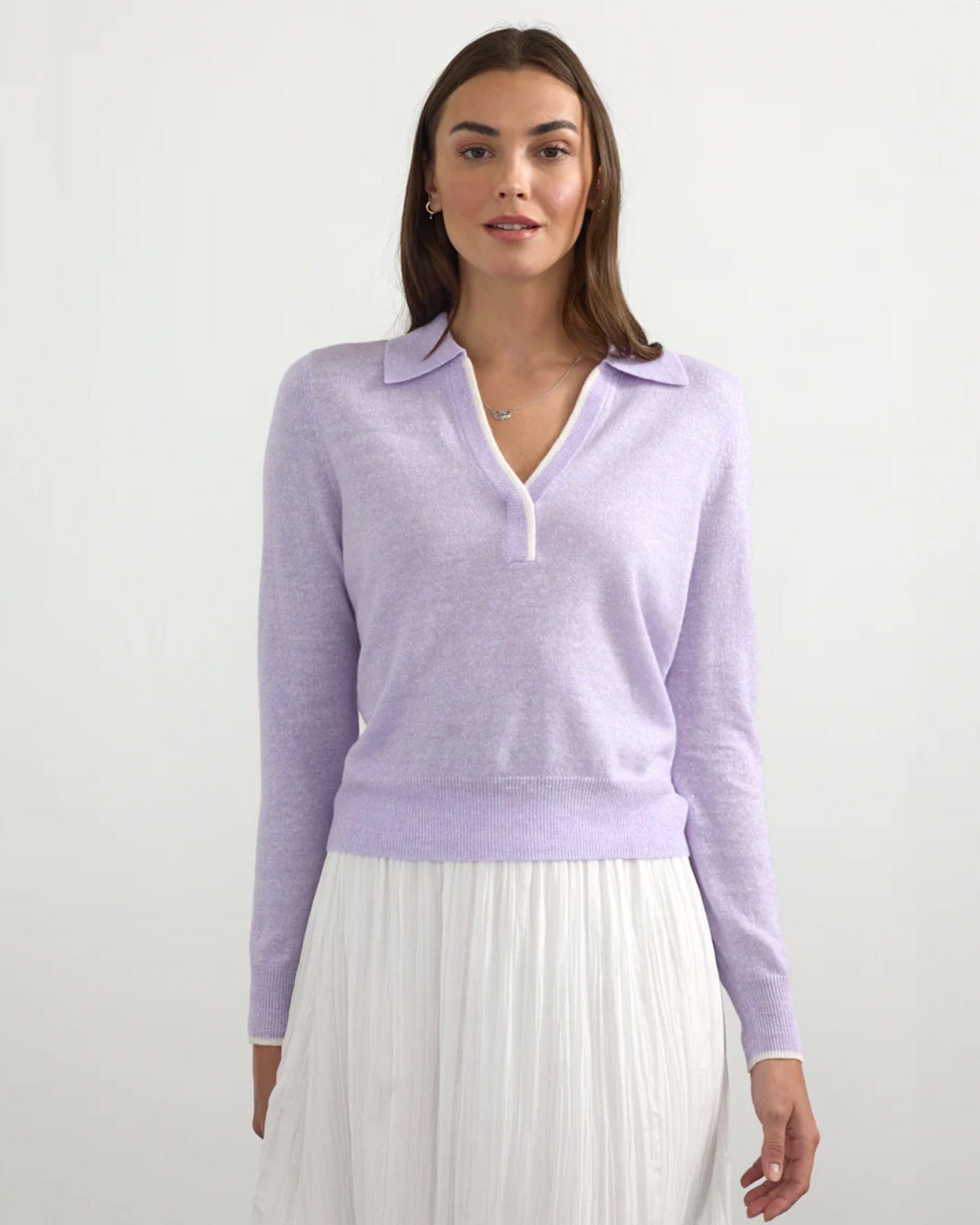 Polo in Lavender/Meringue