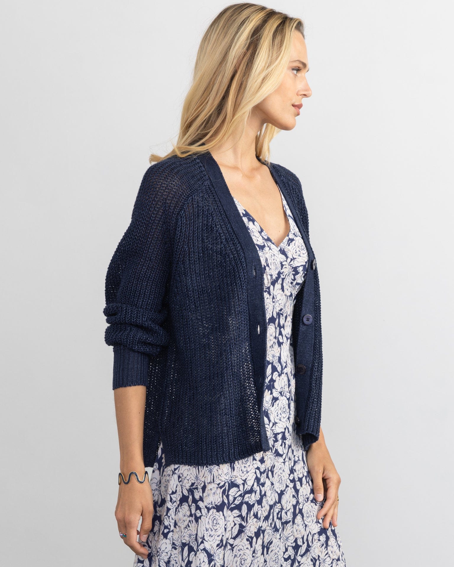 The Beach Cardigan in Navy