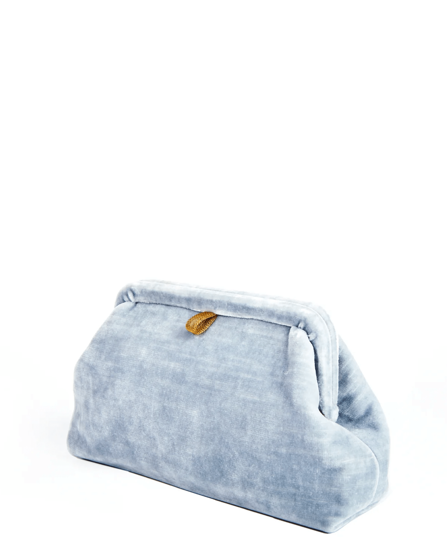Liette Solid Velvet Clutch in Baby Blue