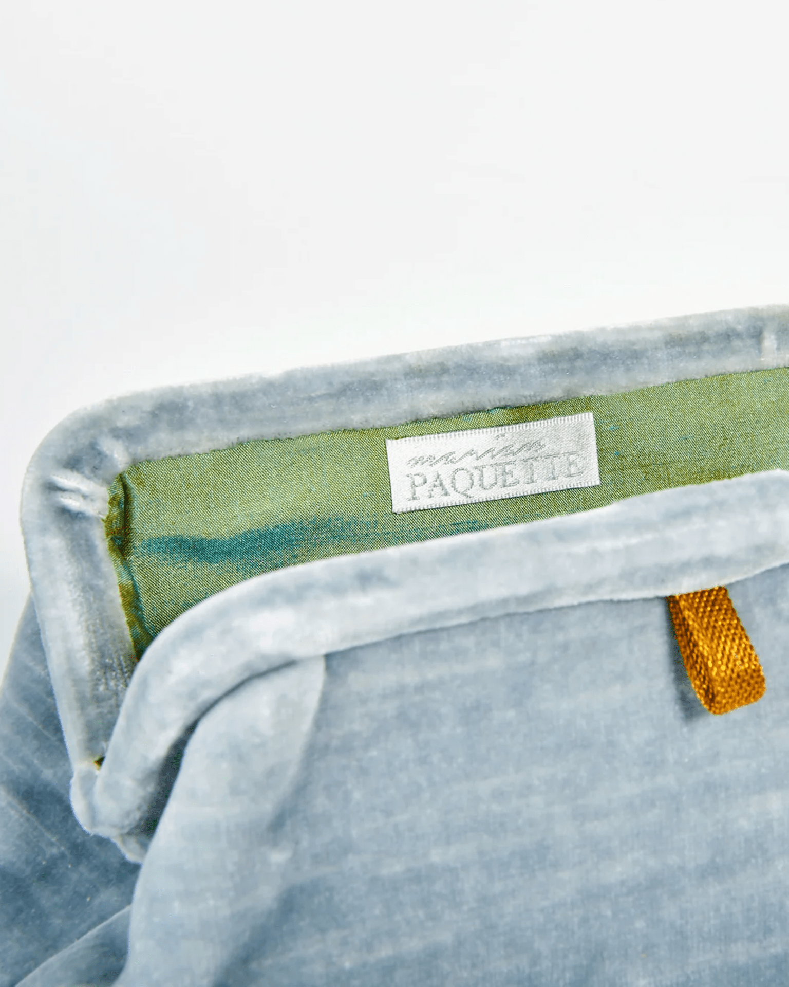 Liette Solid Velvet Clutch in Baby Blue