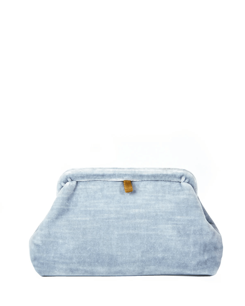 Liette Solid Velvet Clutch in Baby Blue