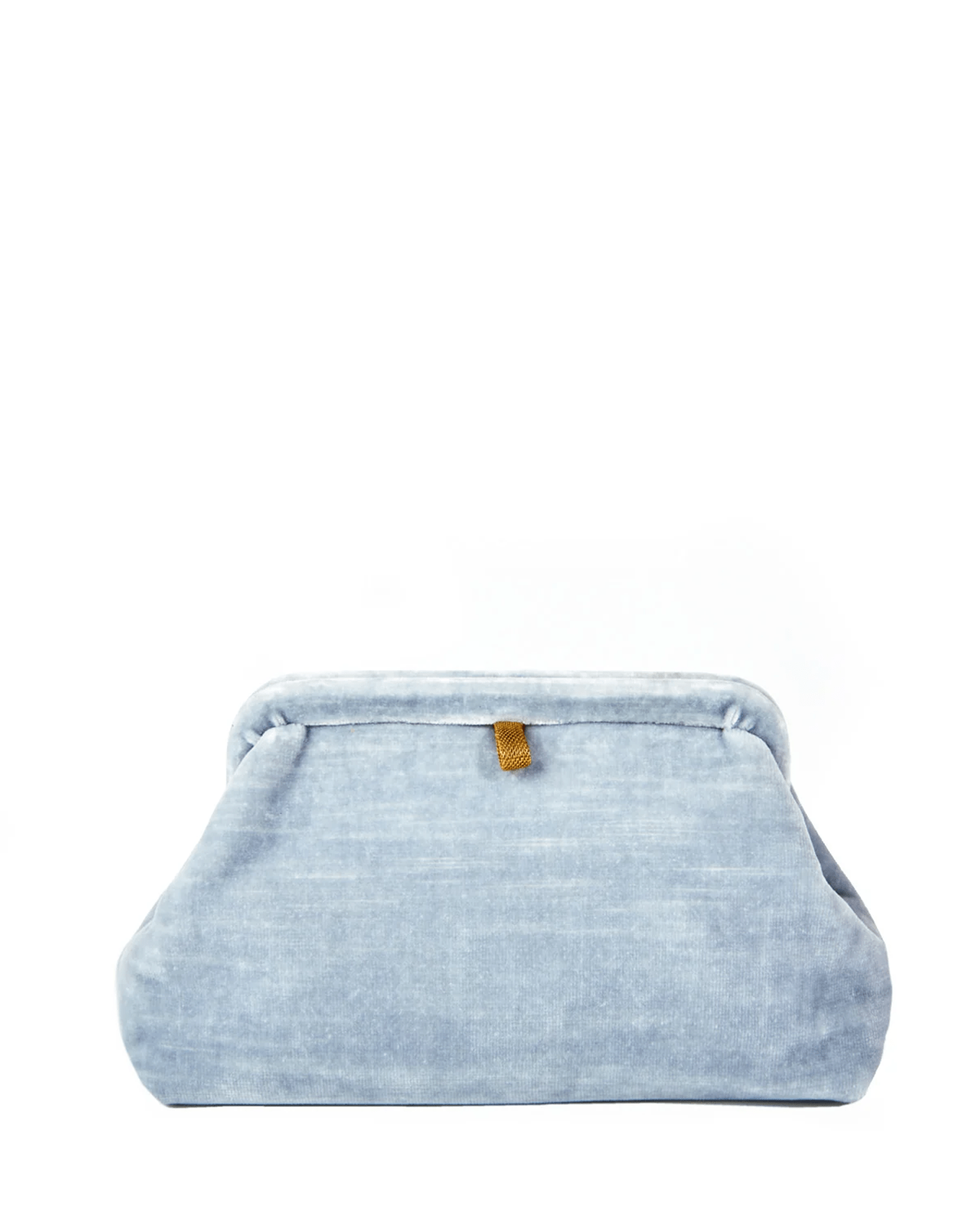 Liette Solid Velvet Clutch in Baby Blue