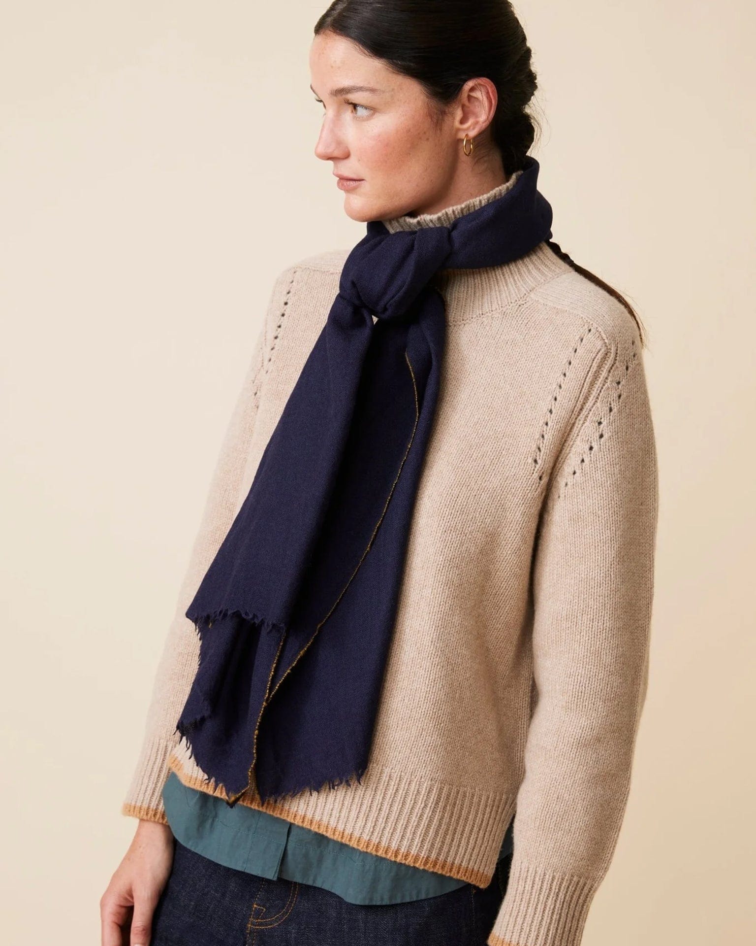 Scarf No 100 in Navy Blue
