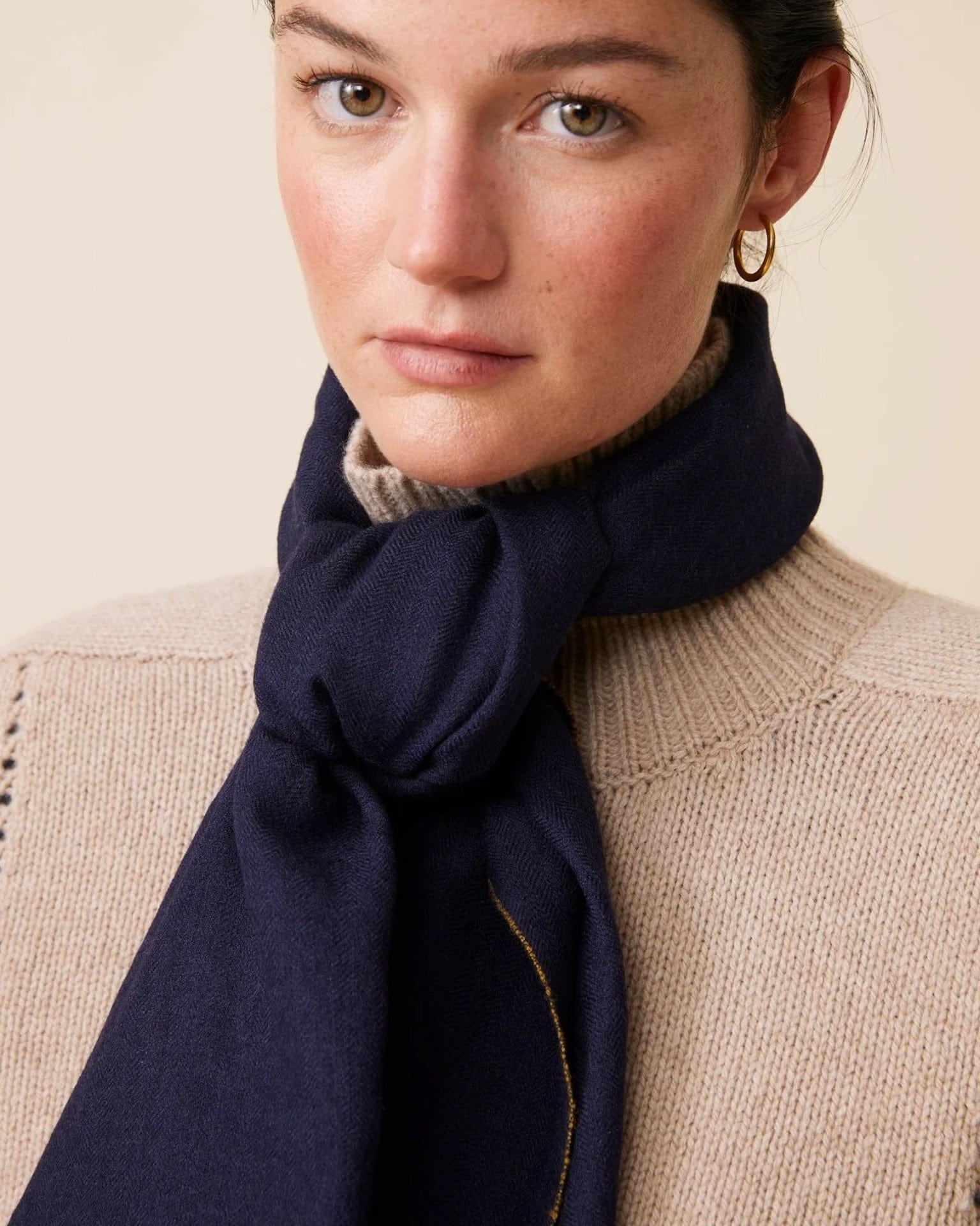 Scarf No 100 in Navy Blue