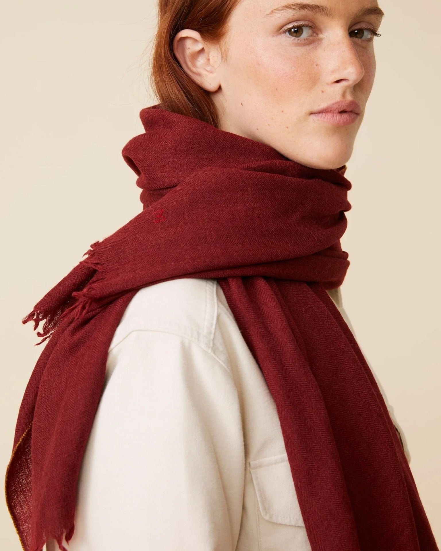 Scarf No 100 in Red Wine