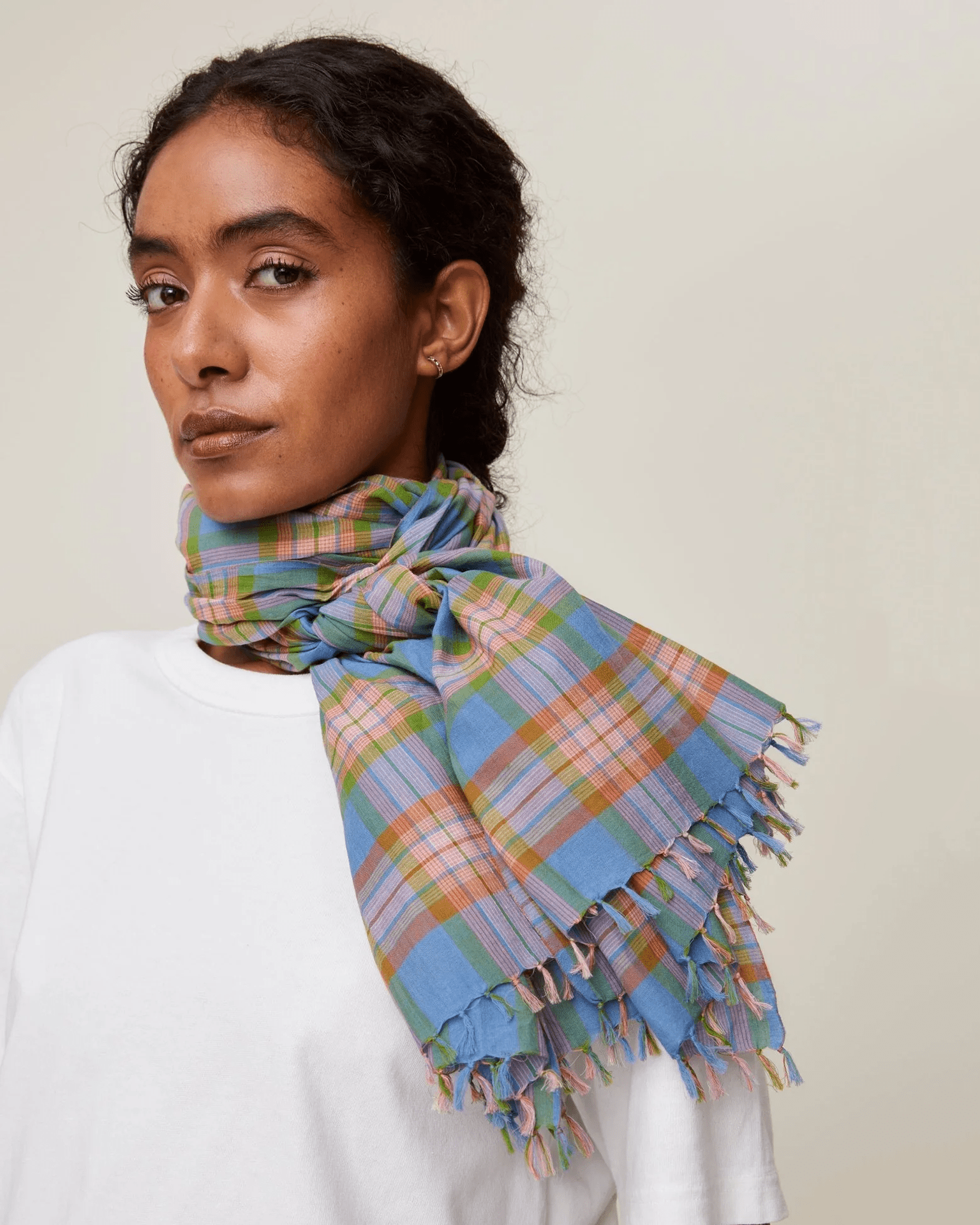 Scarf No 722 in Nordic Blue