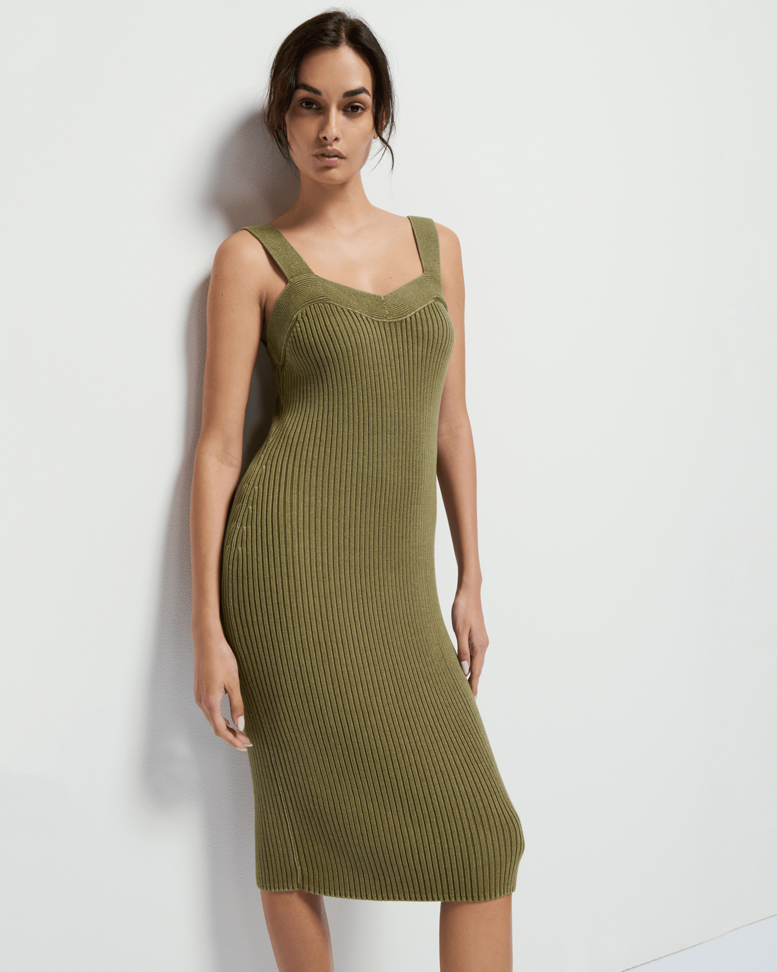 Caresse Sweater Dress in Capers