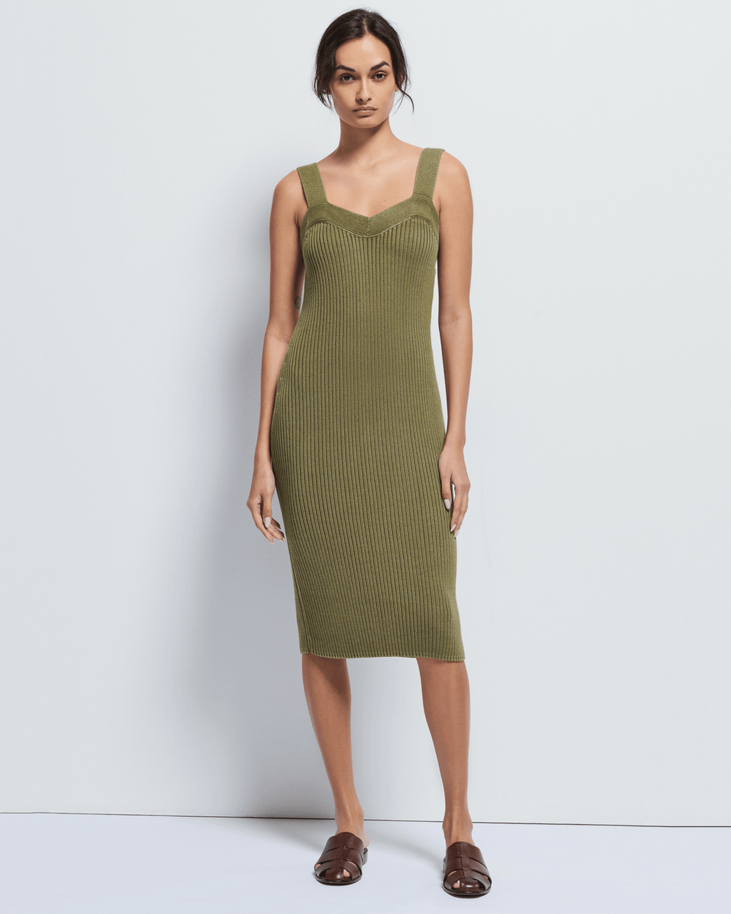Caresse Sweater Dress in Capers