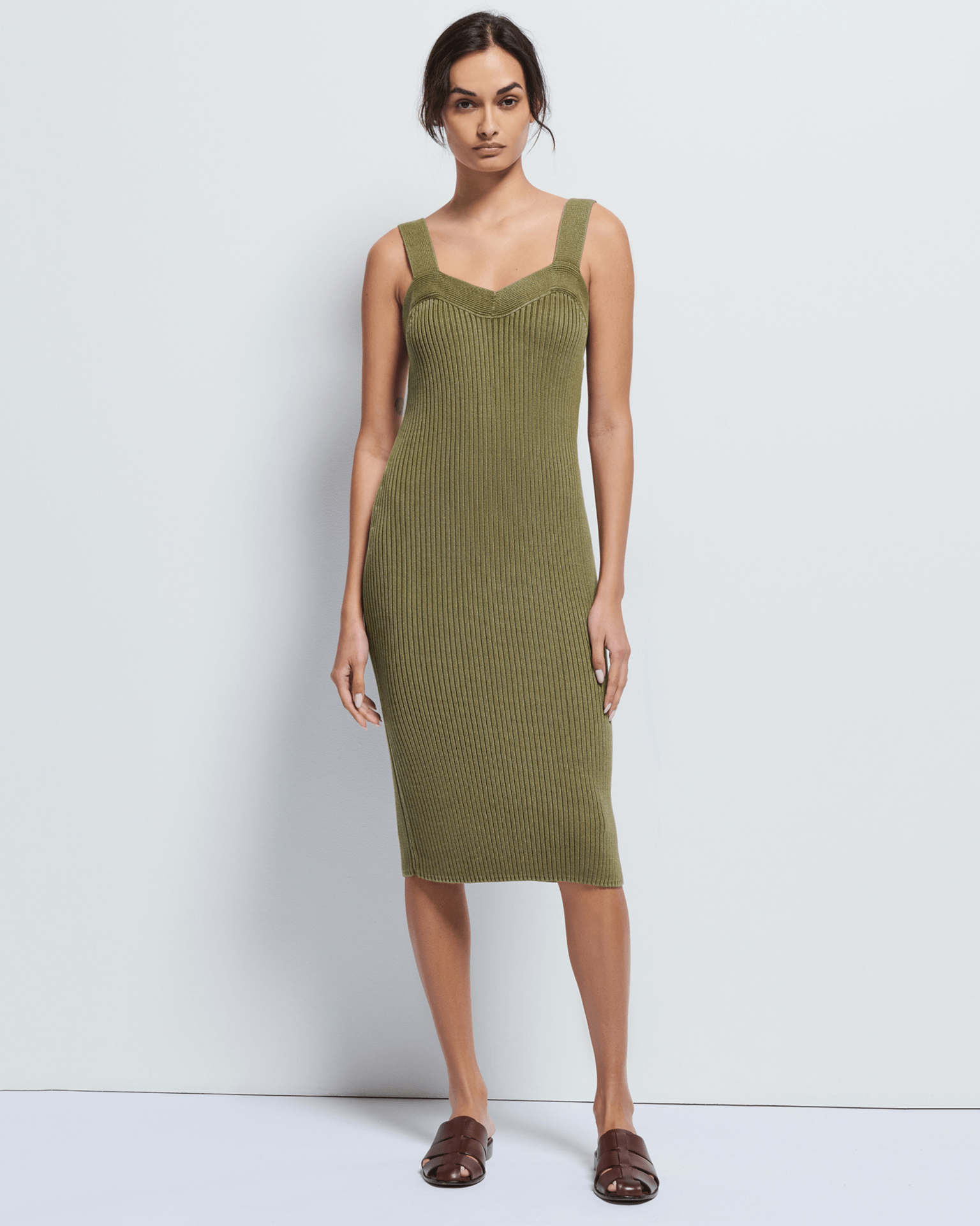 Caresse Sweater Dress in Capers