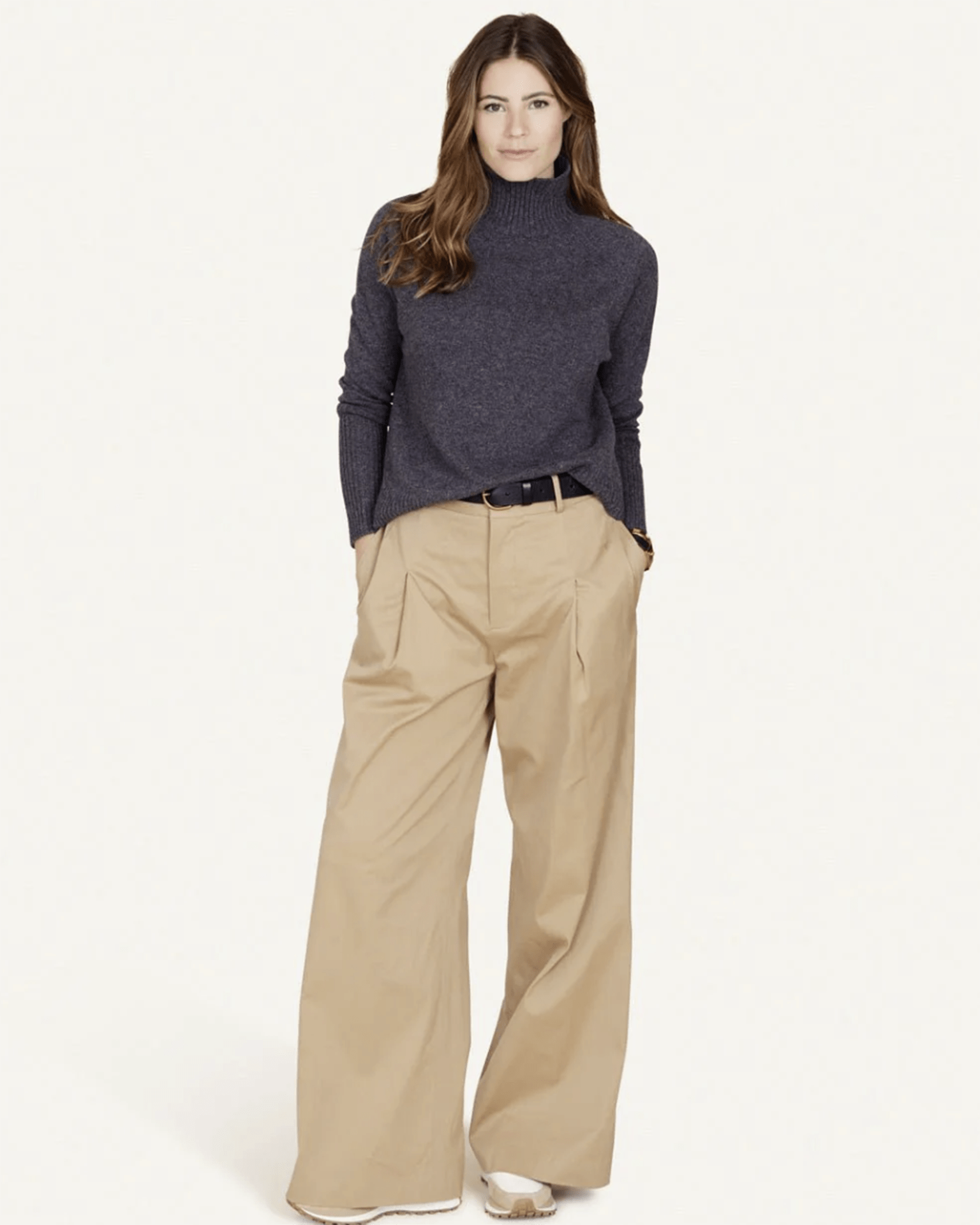 Sloane Cashmere Turtleneck in Flannel