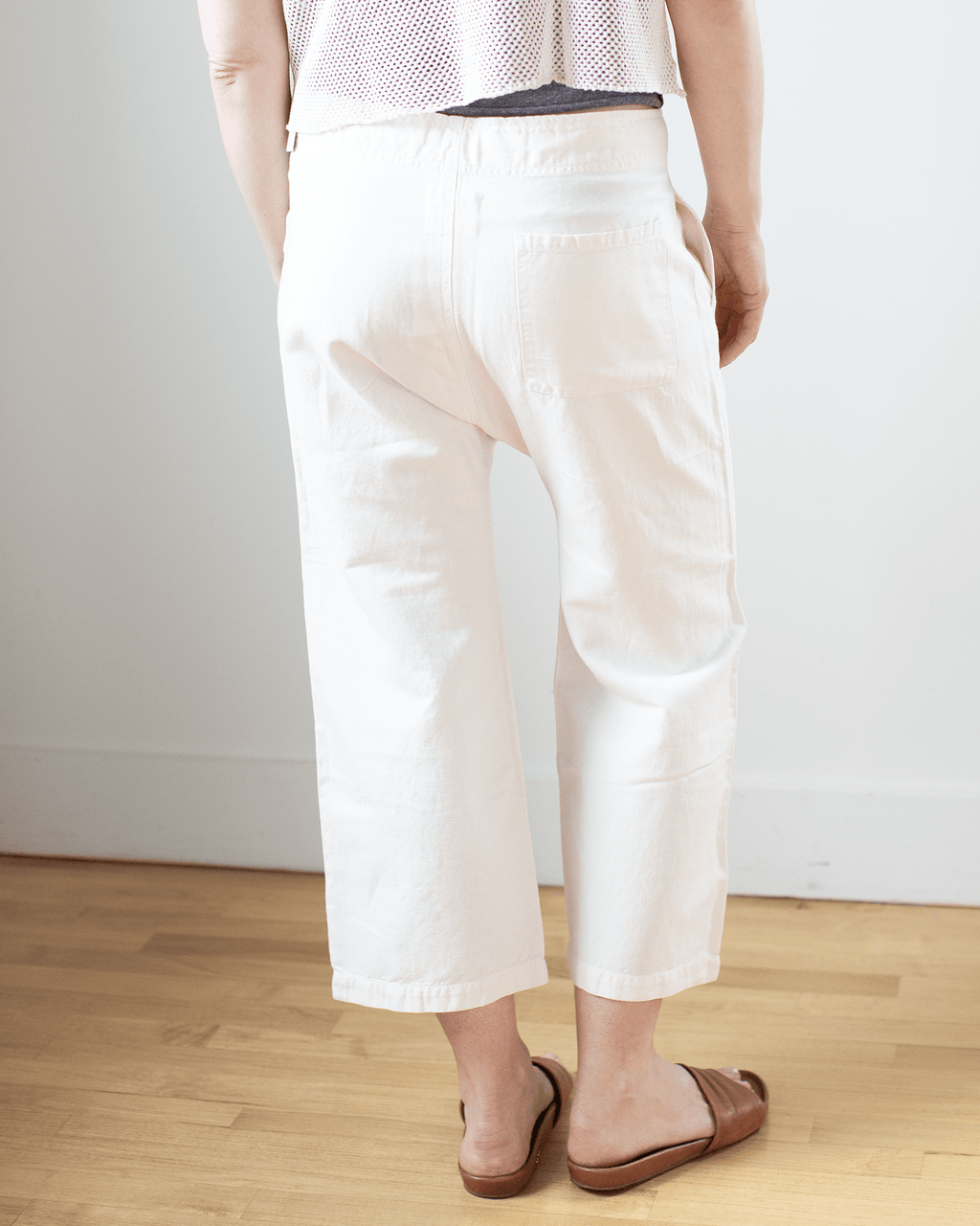 Akari Tie Waist Pants in Ivory