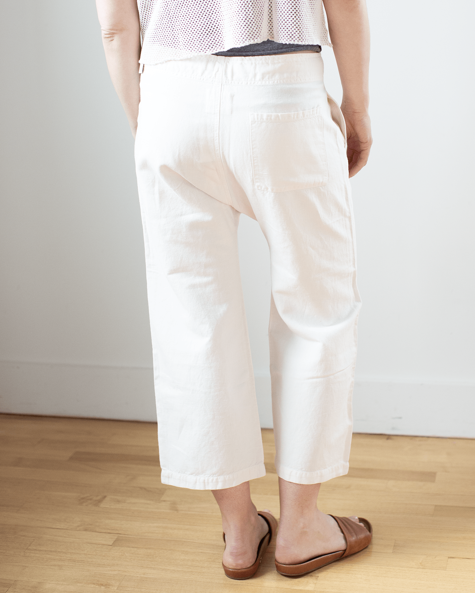 Akari Tie Waist Pants in Ivory