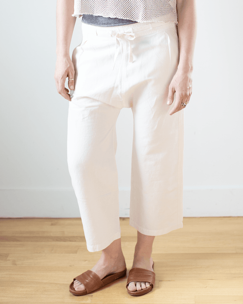 Akari Tie Waist Pants in Ivory
