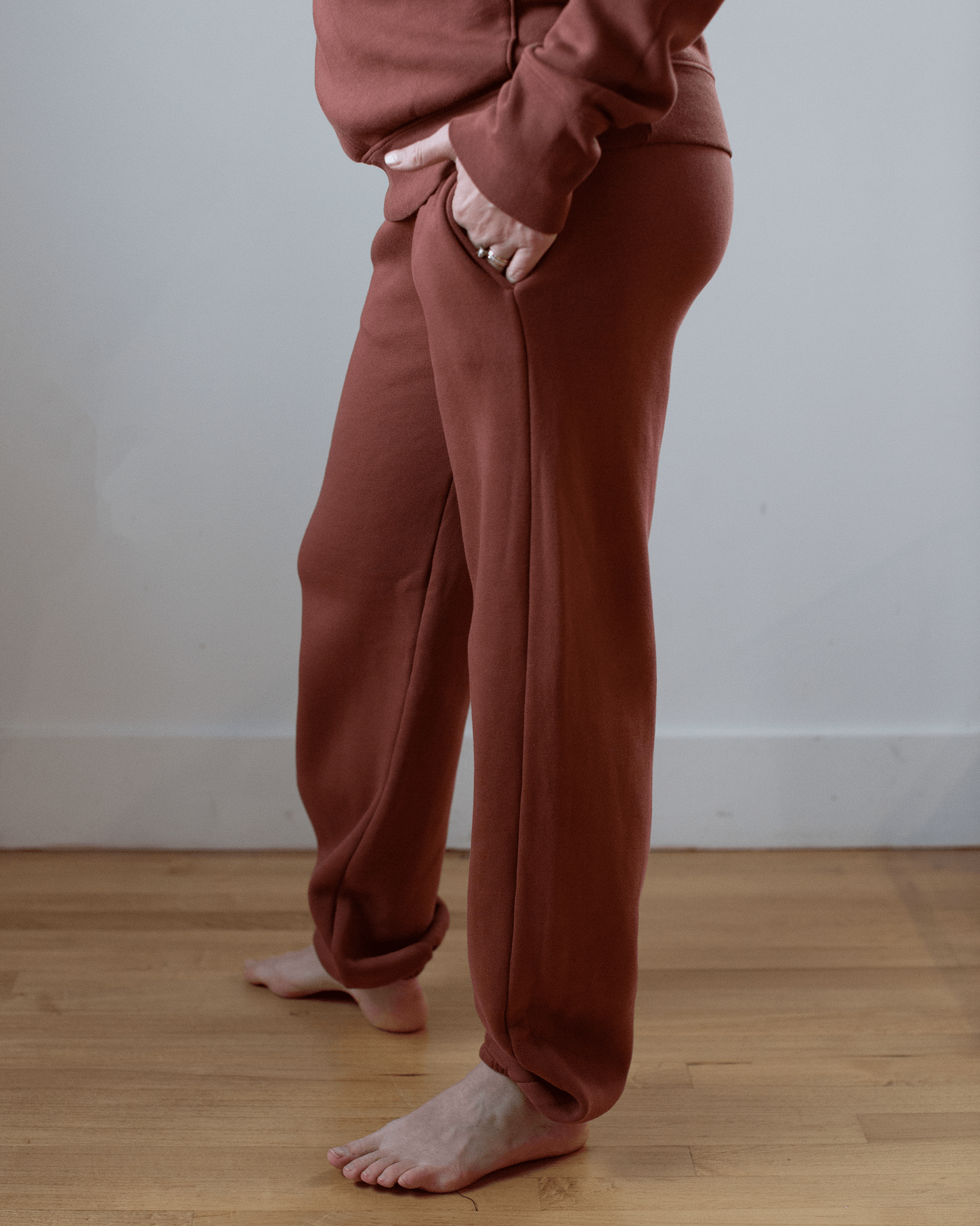 Blake Rib Waisted Pants in Roux