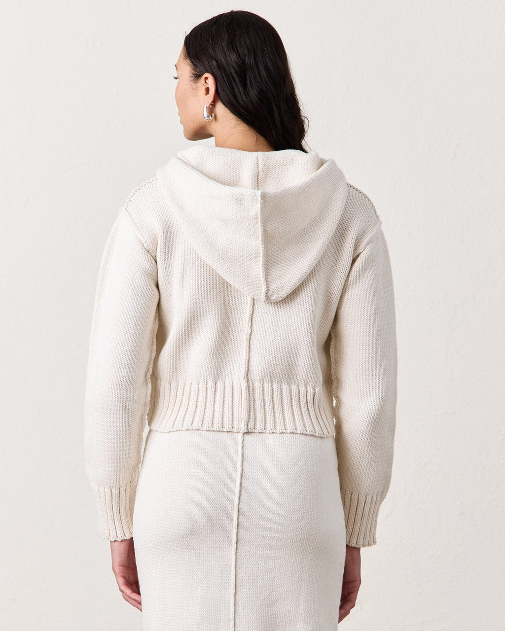 Mills Zip Hooded Sweater in Natural