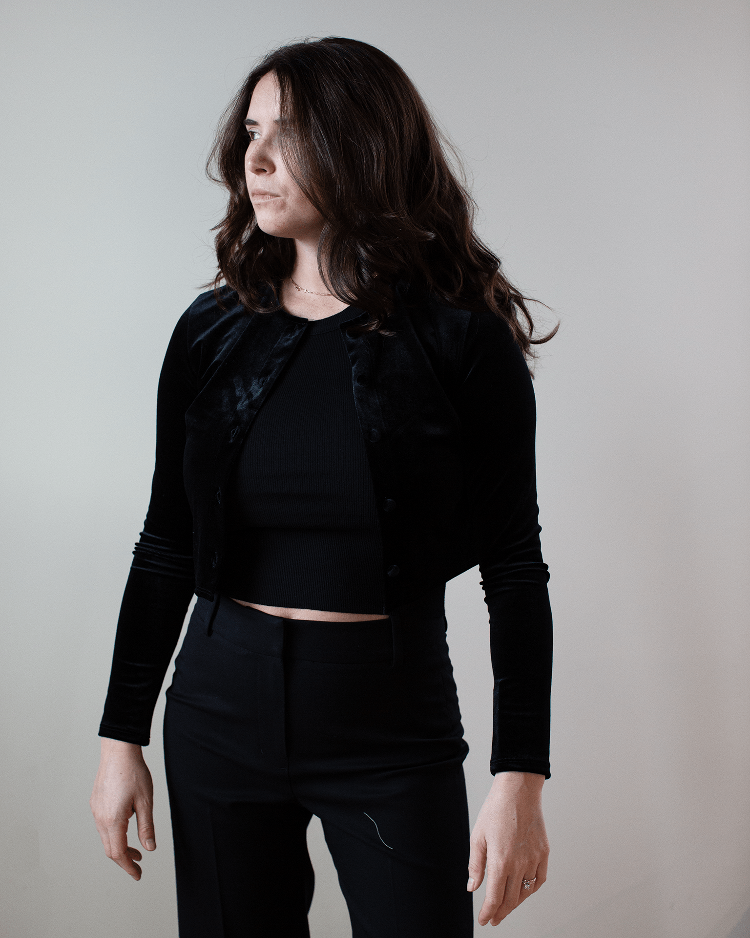 Classic Cardi Velvet in Khol