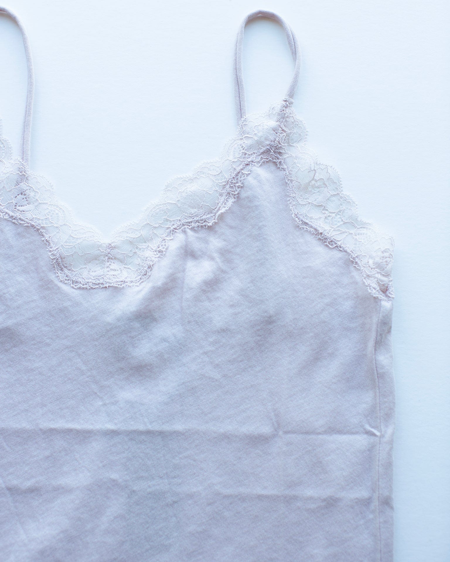 Org Cttn w/ Lace Cami in Bone