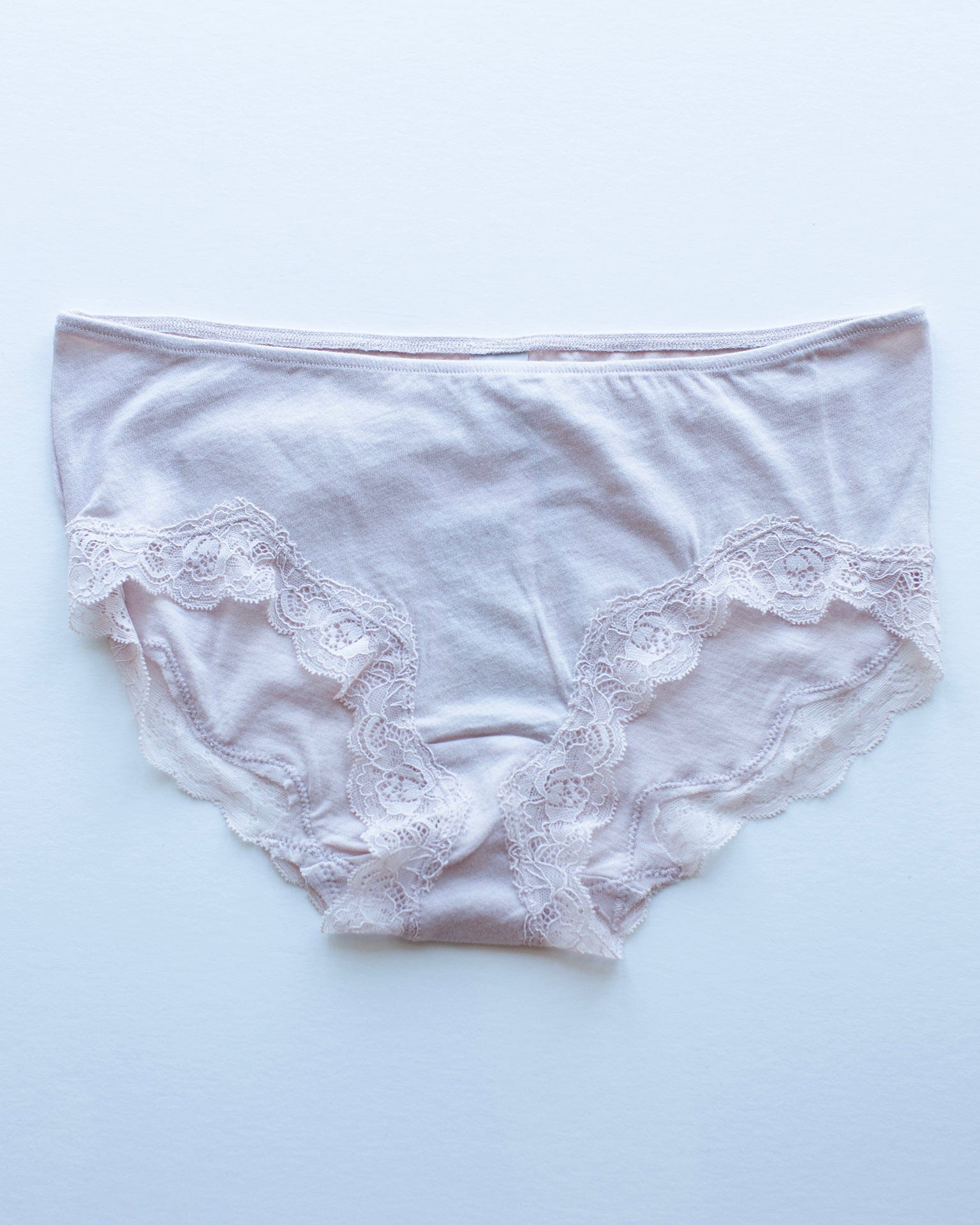 Org Cttn w/ Lace Hipster in Bone