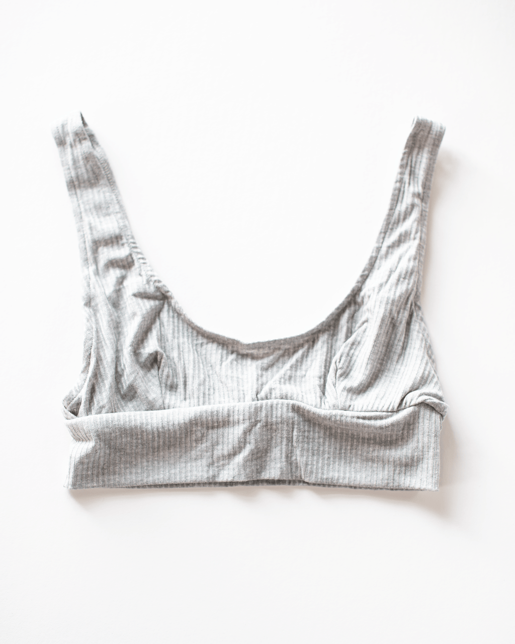 Tank Bralette & High Cut Brief Set in Heather Grey