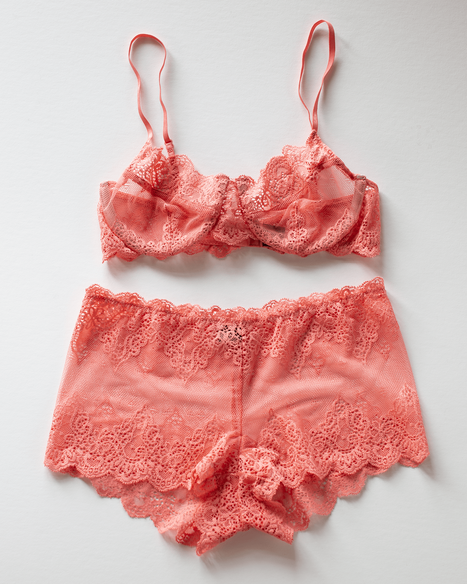 Underwire Bra & Hipster Set in Tangerine