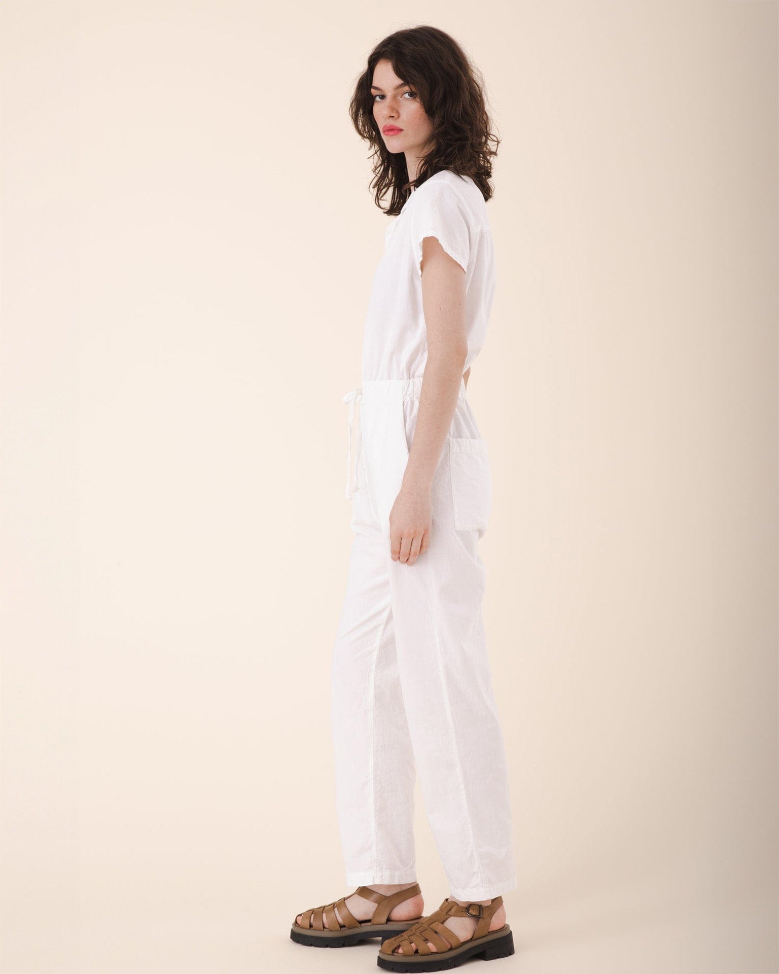 Crush A Lot Short Sleeve Jumpsuit in White