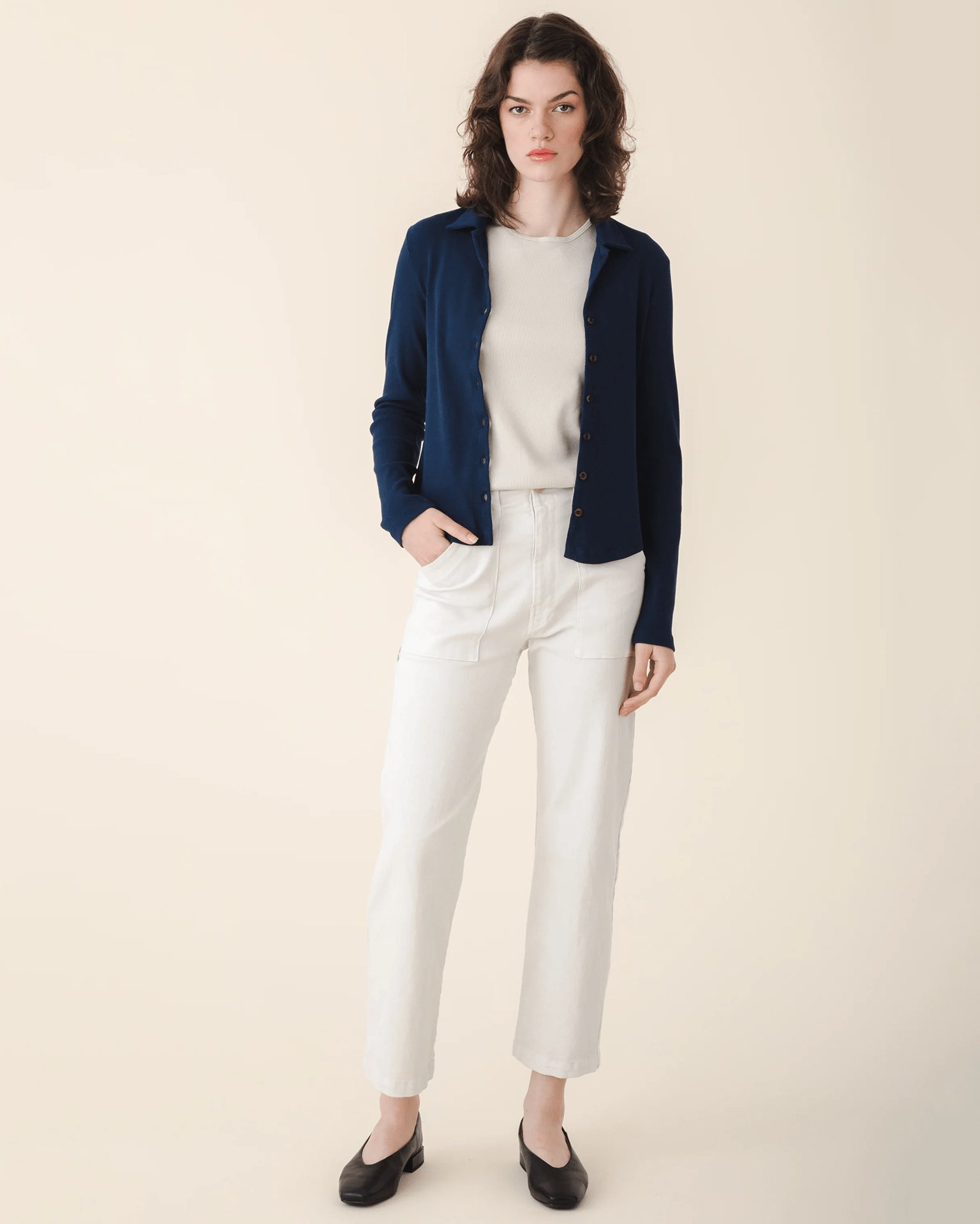 Long Carpenter Pant in Oyster