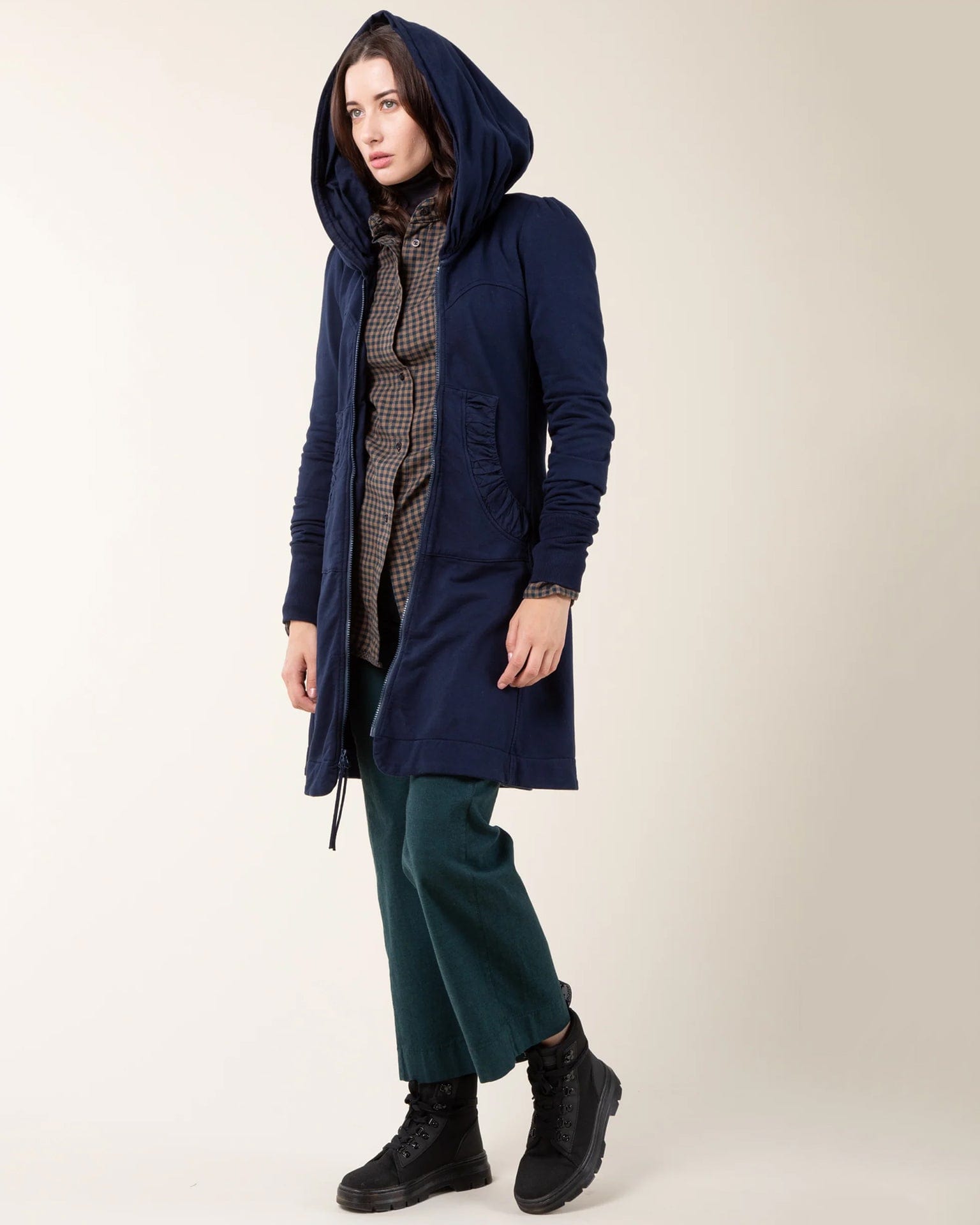 Long Cloak Hoodie in Midnight
