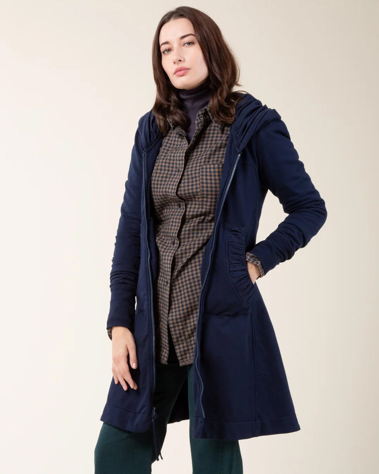 Long Cloak Hoodie in Midnight