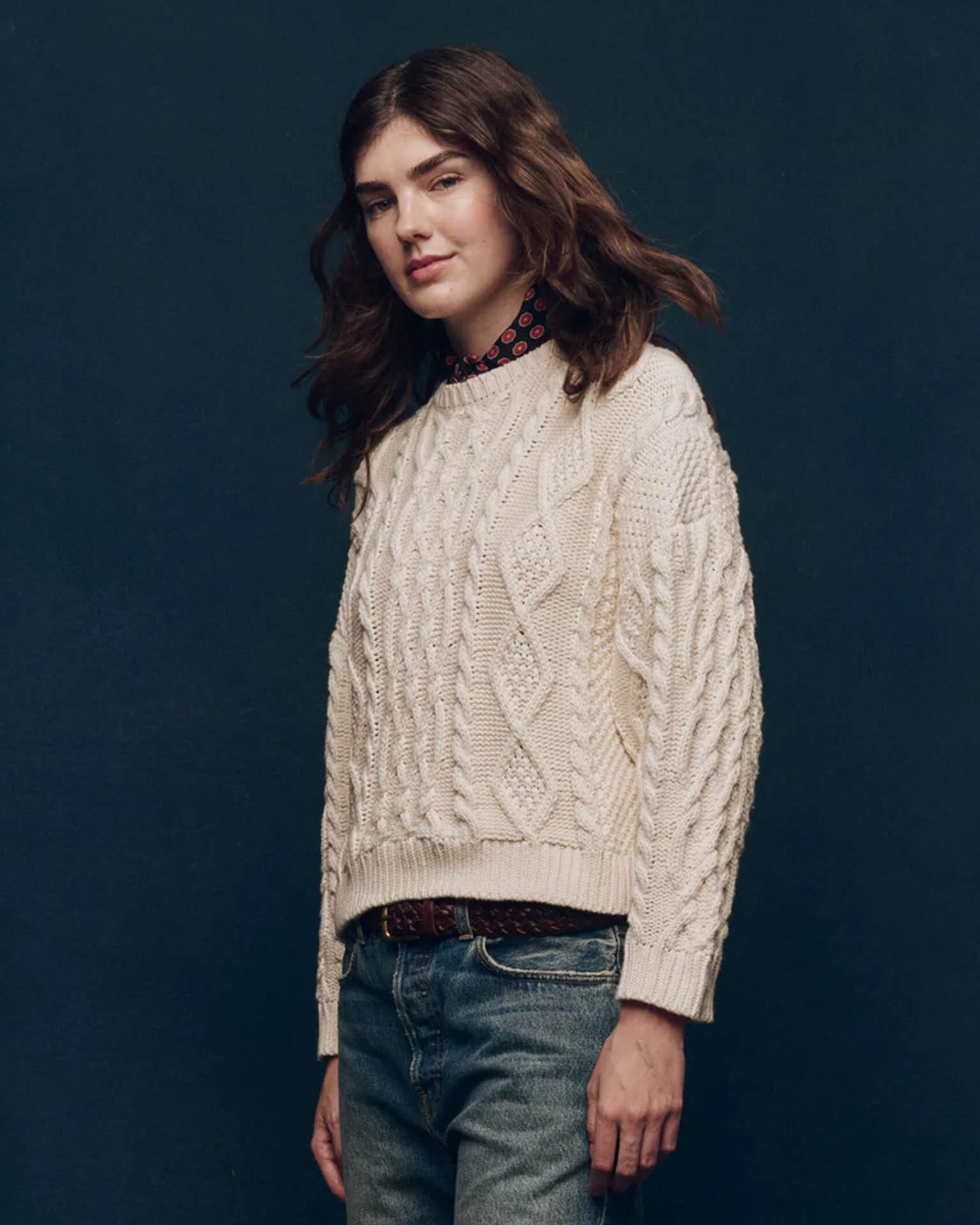 The Classic Cable Pullover in Cream