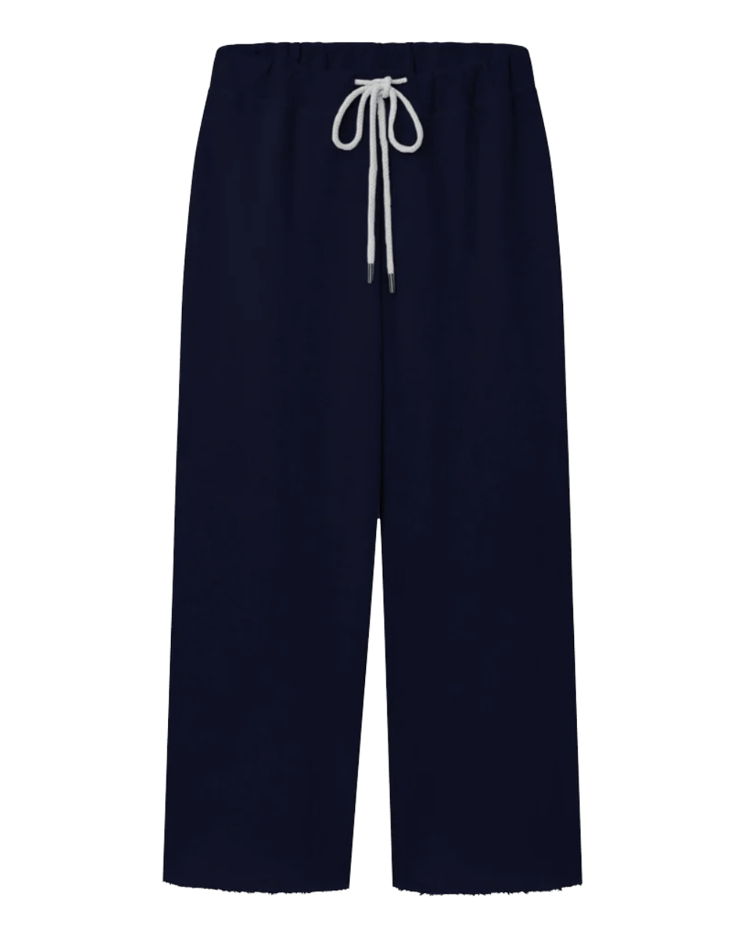 The Wide Leg Cropped Sweatpant in True Navy