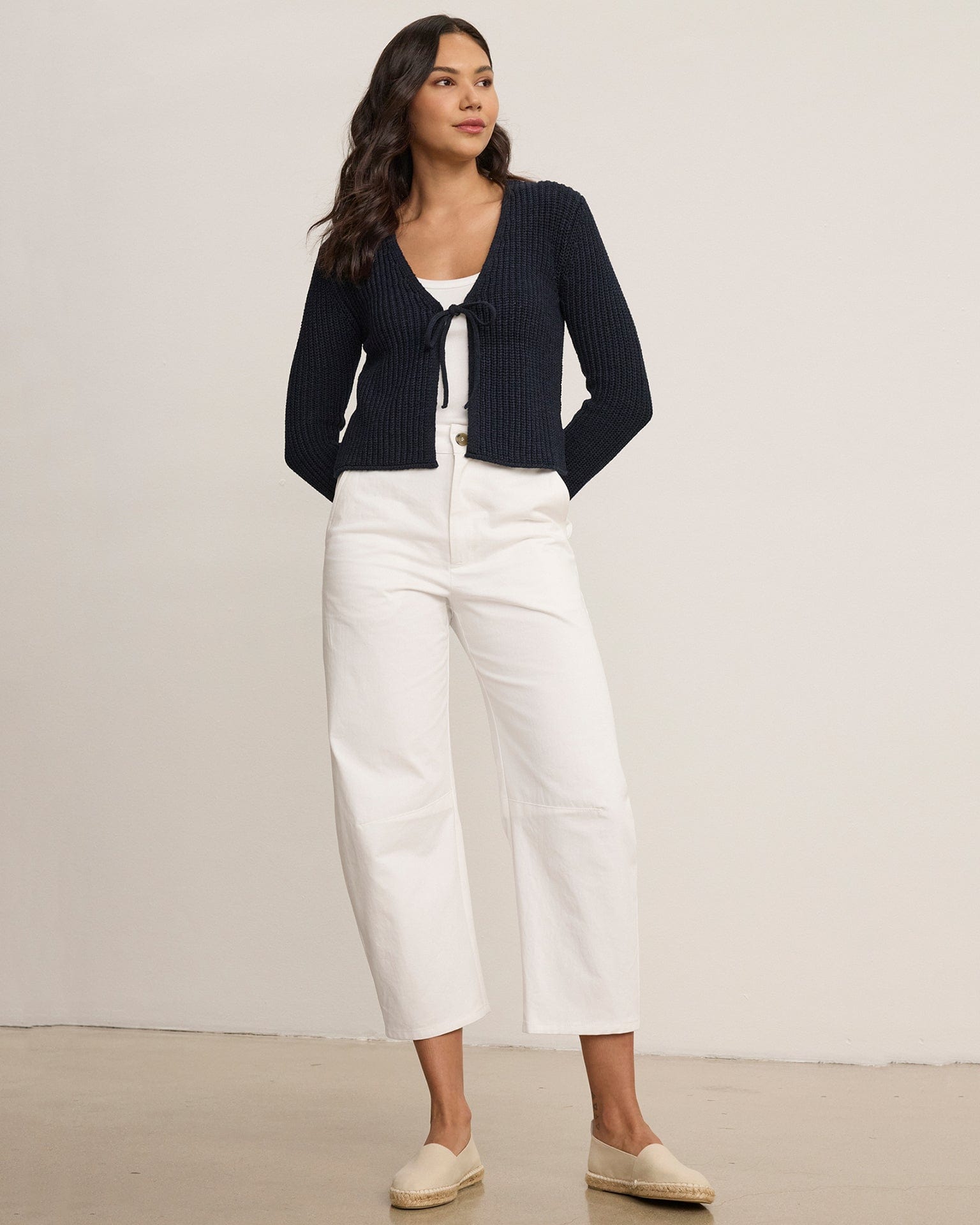 Alexis Barrel Leg Pant in White