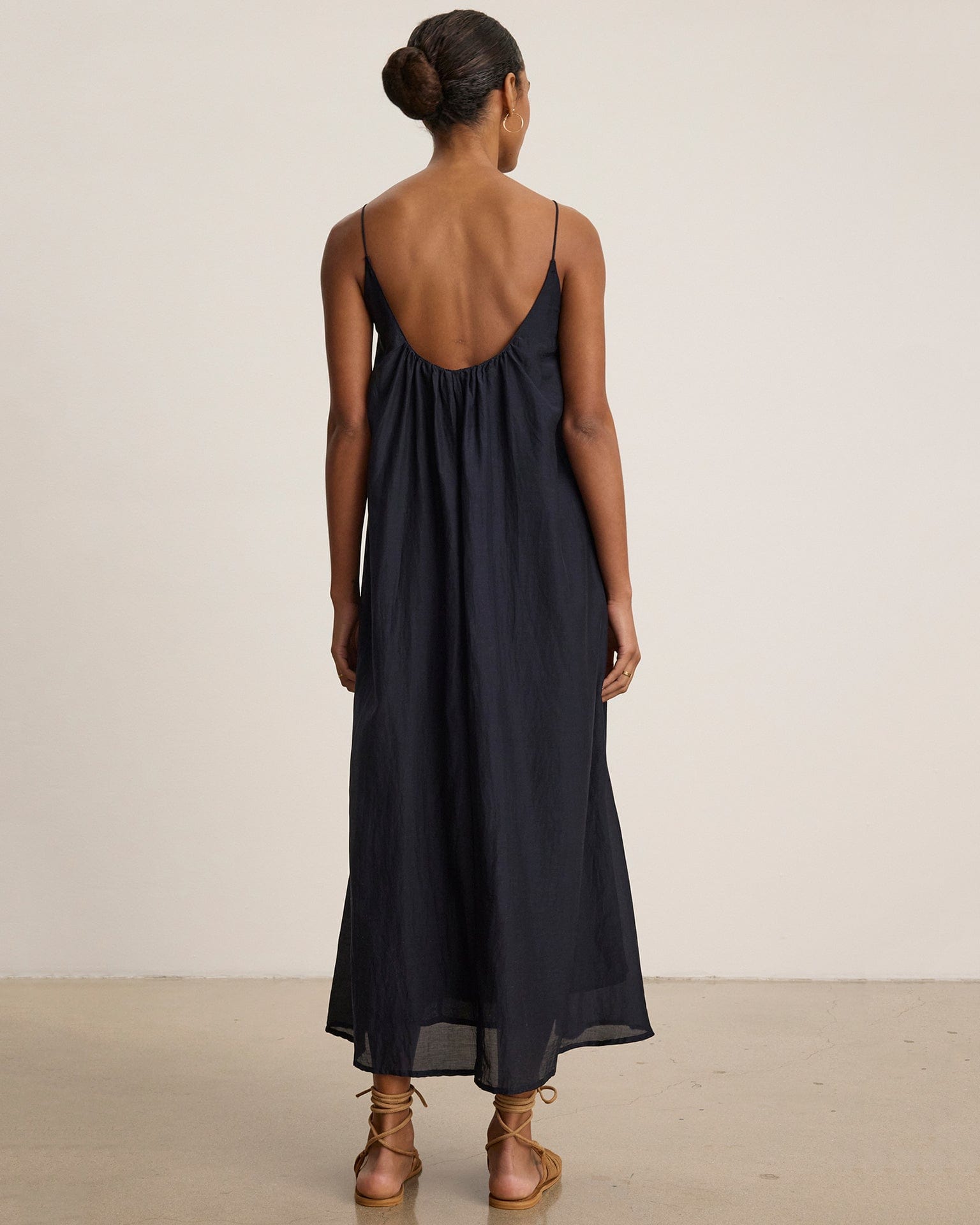 Avery Long Cami Dress in Black