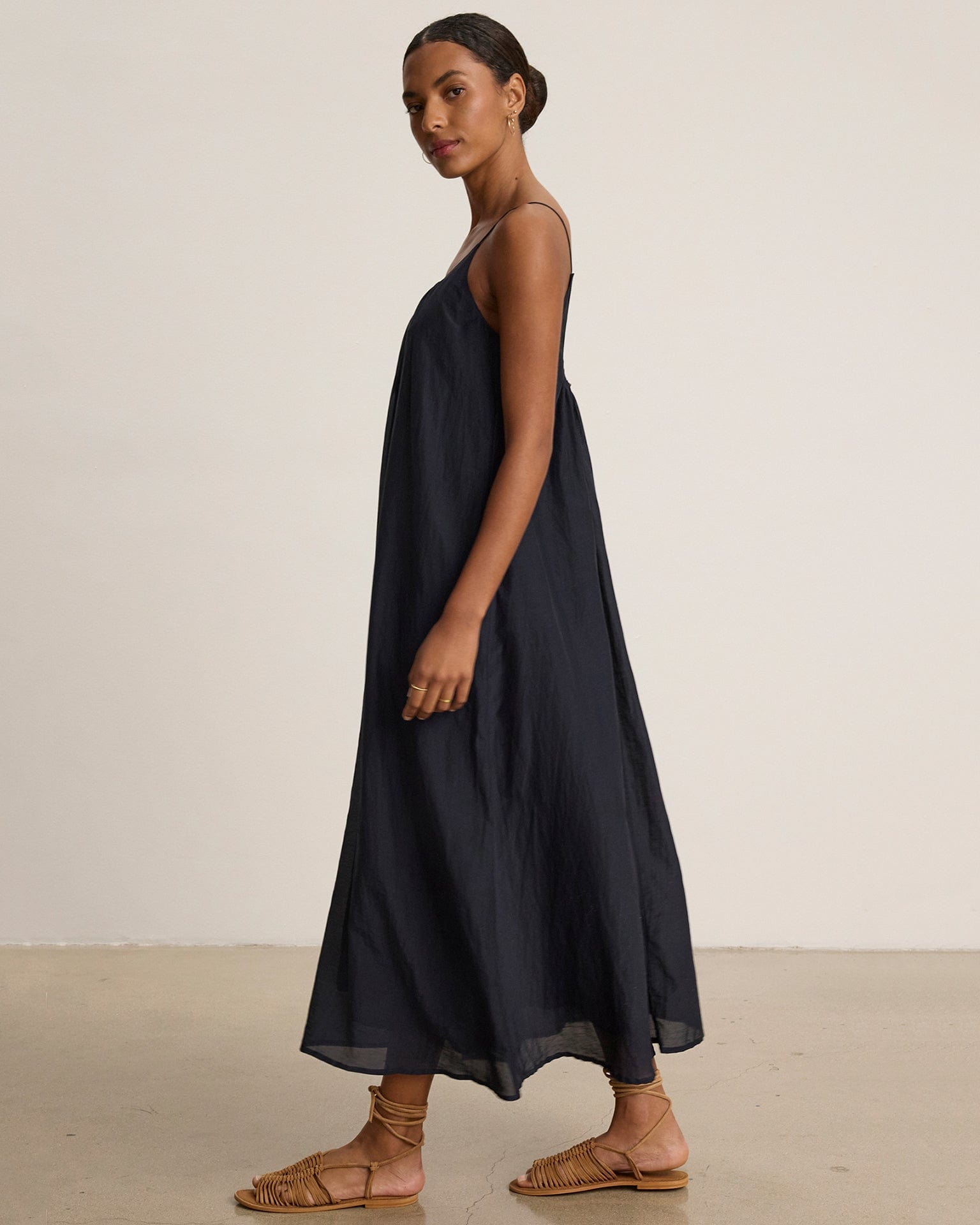 Avery Long Cami Dress in Black
