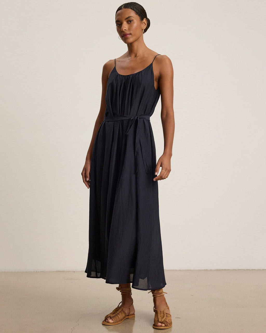 Avery Long Cami Dress in Black