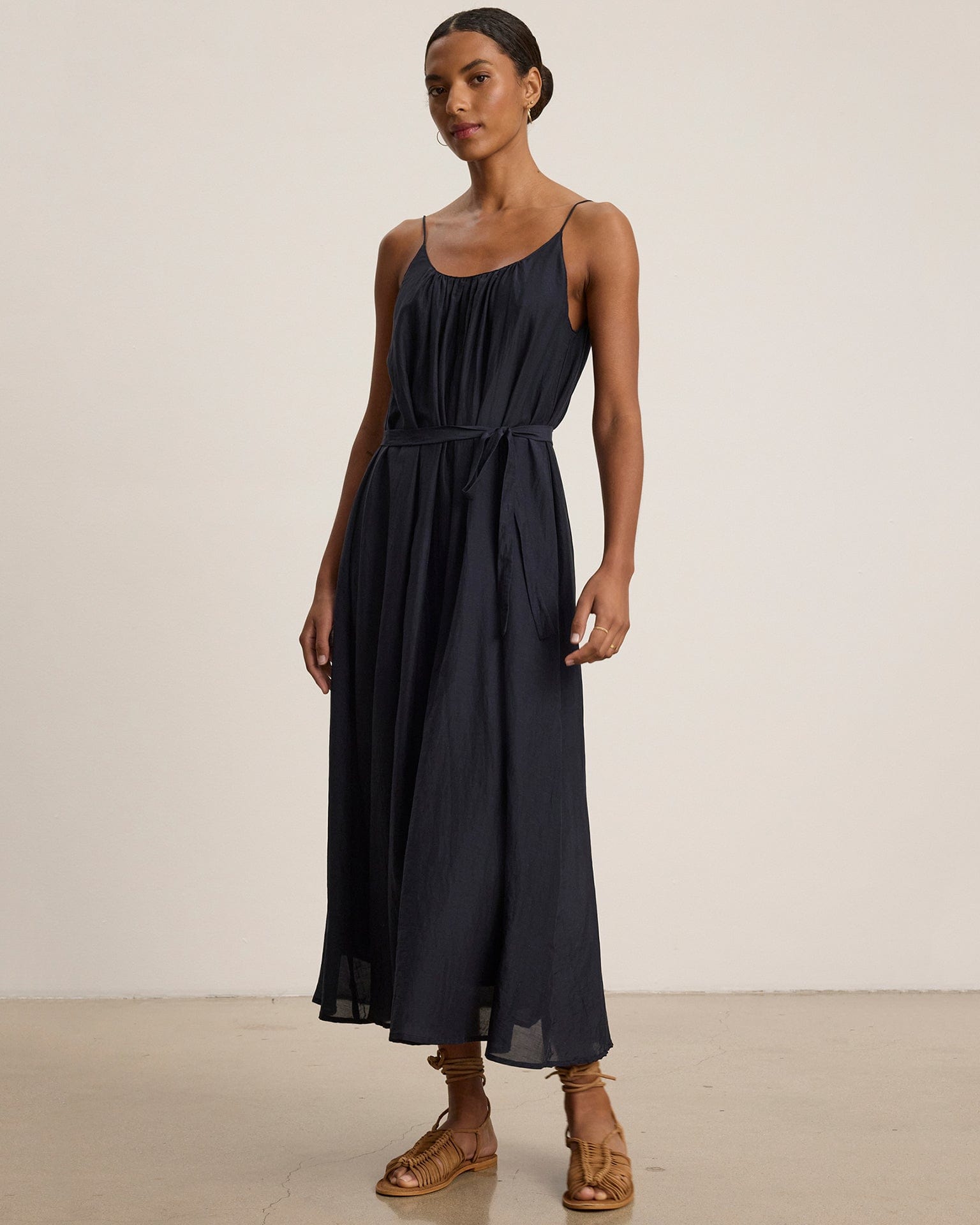 Avery Long Cami Dress in Black