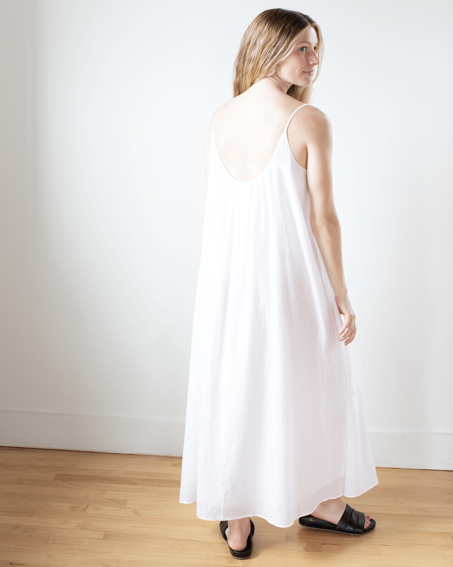 Avery Long Cami Dress in White