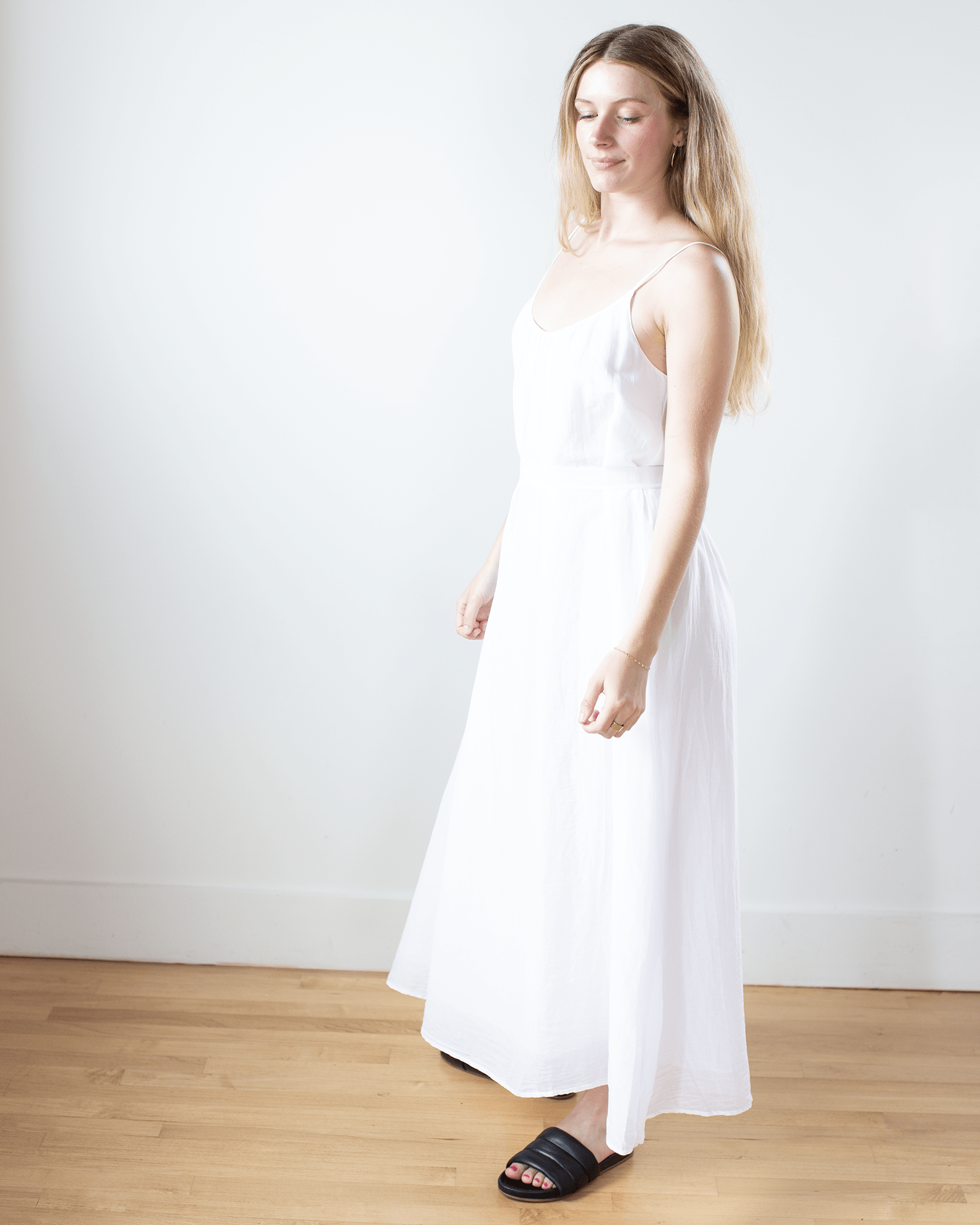 Avery Long Cami Dress in White