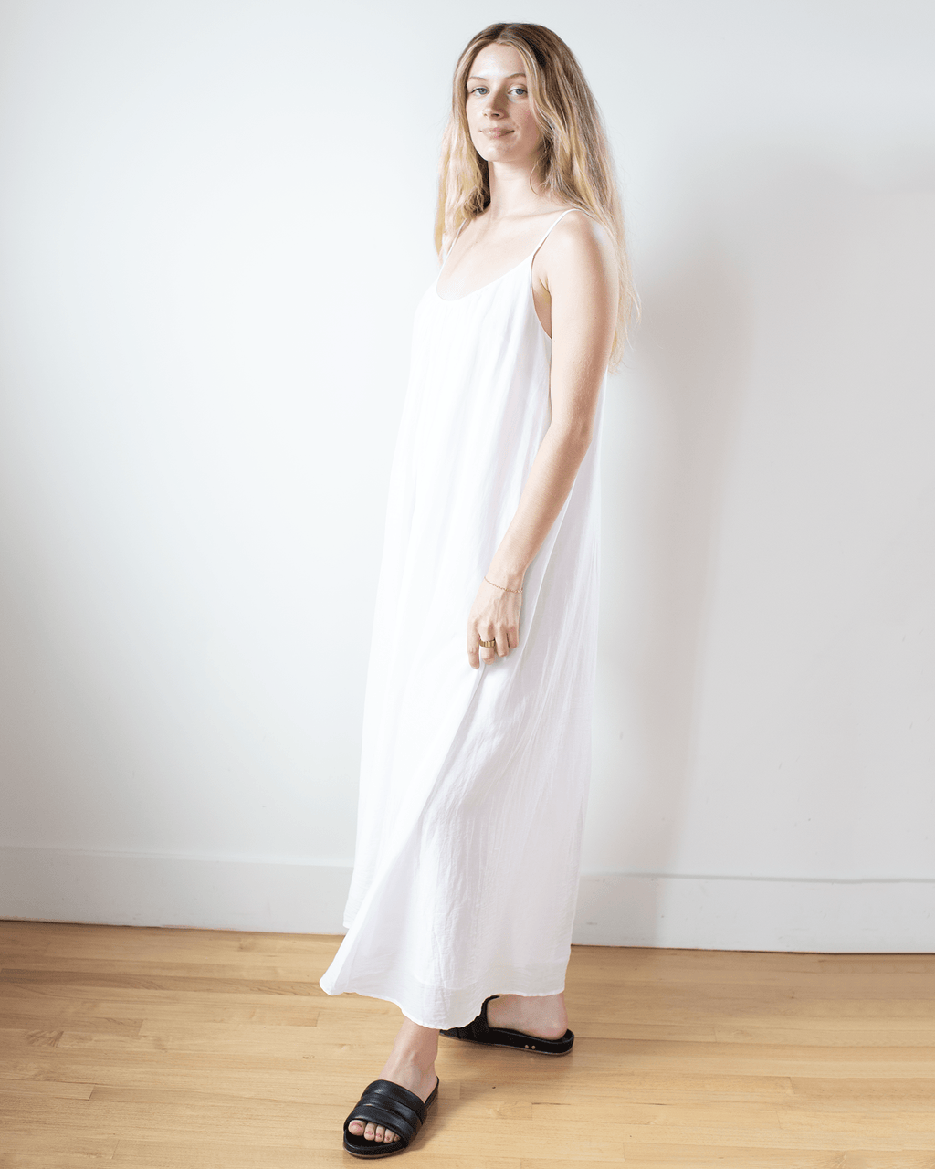 Avery Long Cami Dress in White