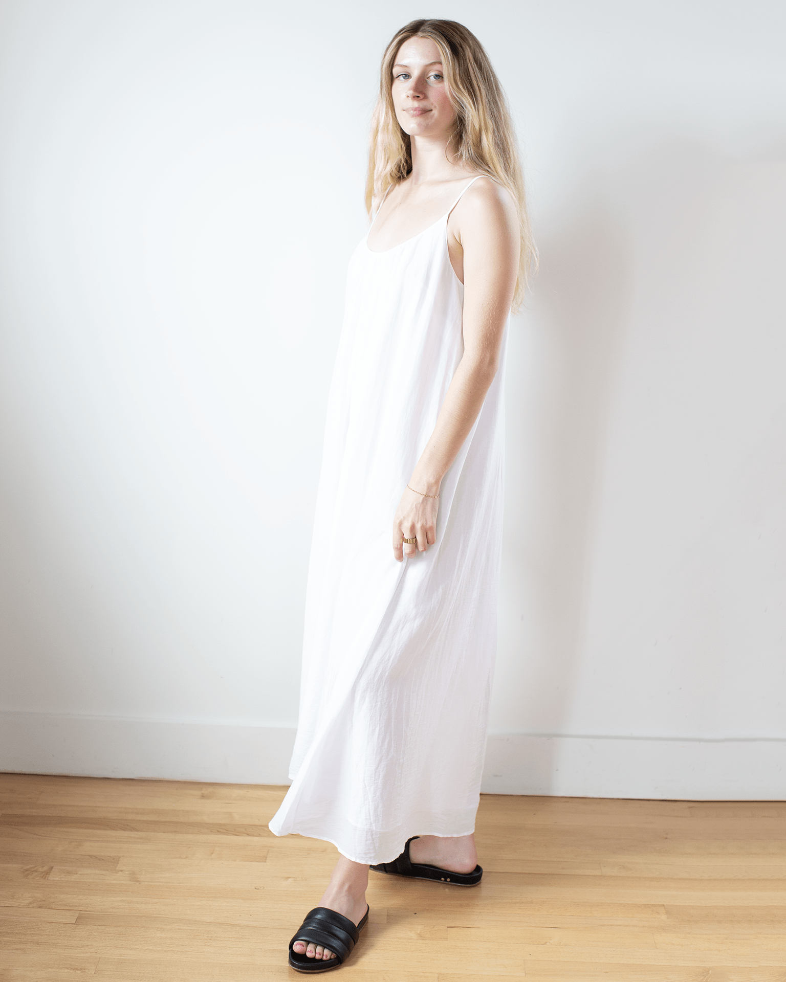 Avery Long Cami Dress in White