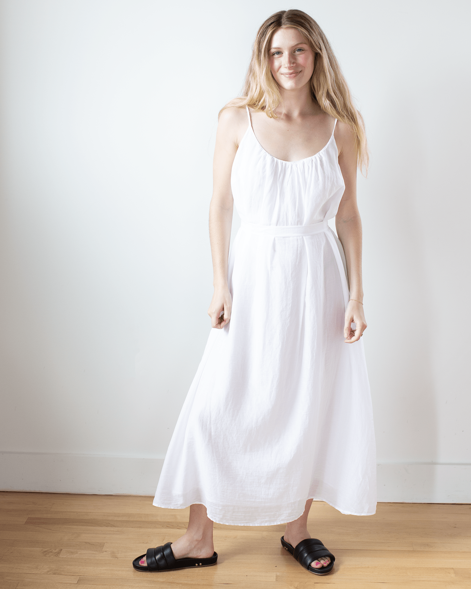 Avery Long Cami Dress in White