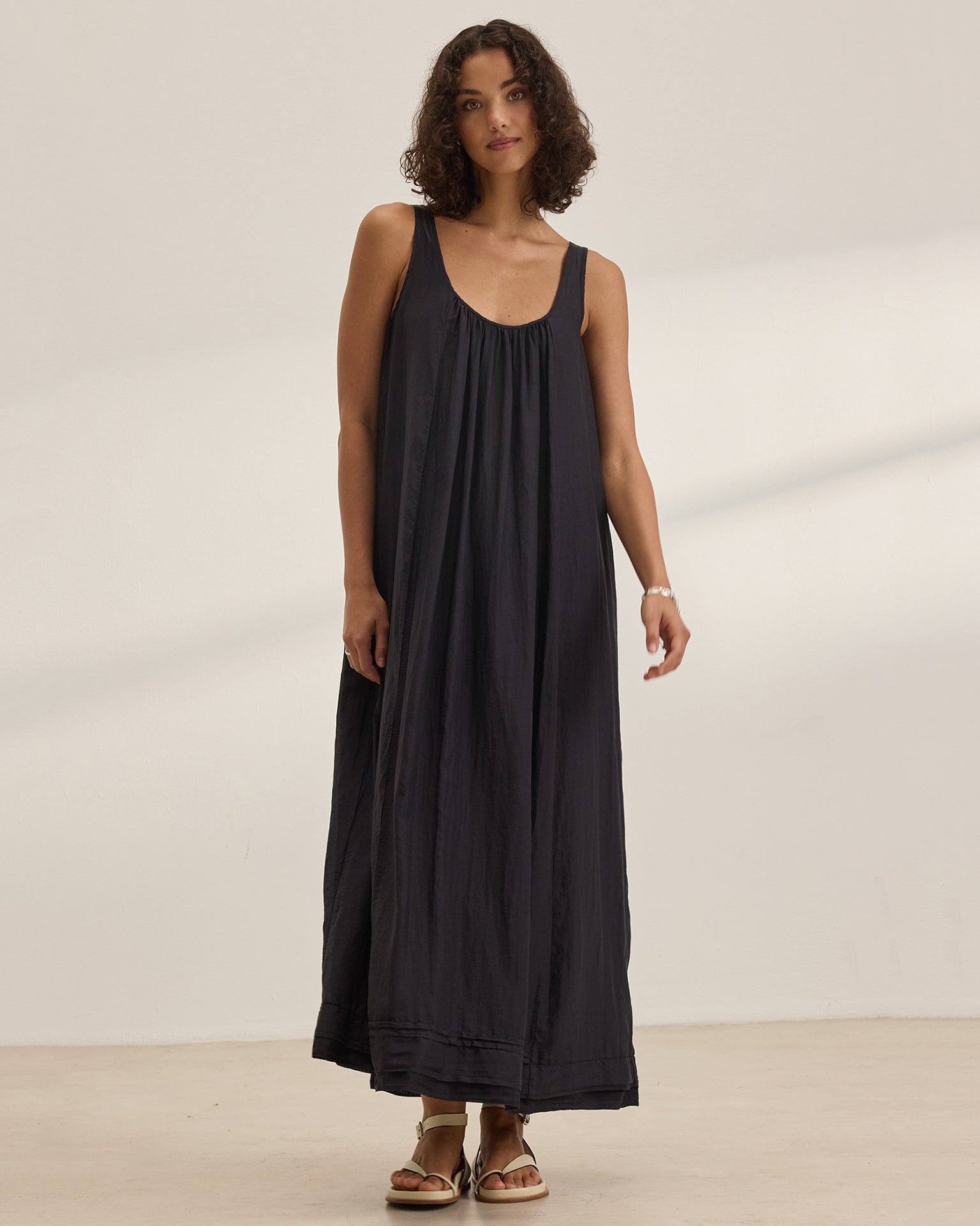 Bayou Tank Maxi Dress in Black