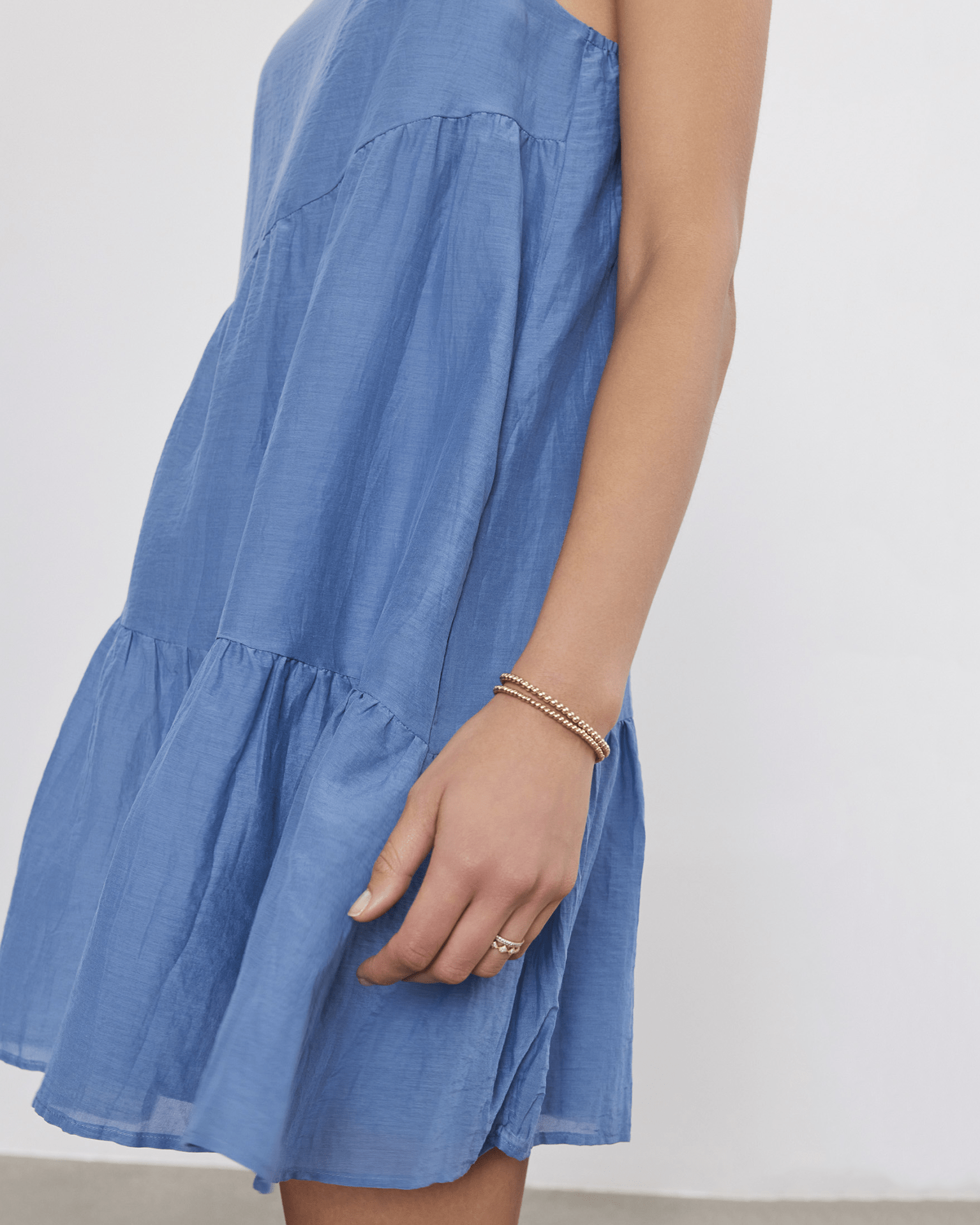 Suzie Strap Mini Tier Dress in Pond