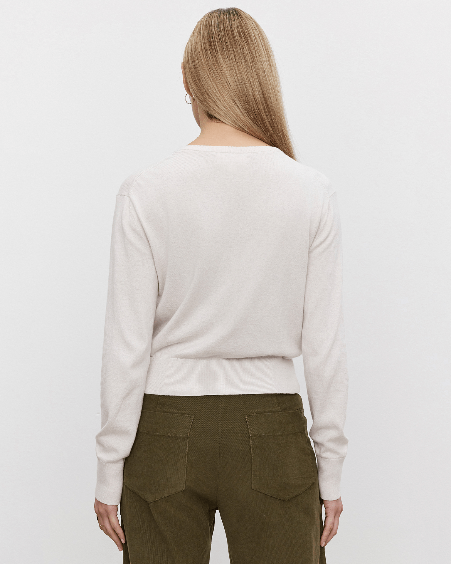 Violette L/S Cardi Top in Chalk