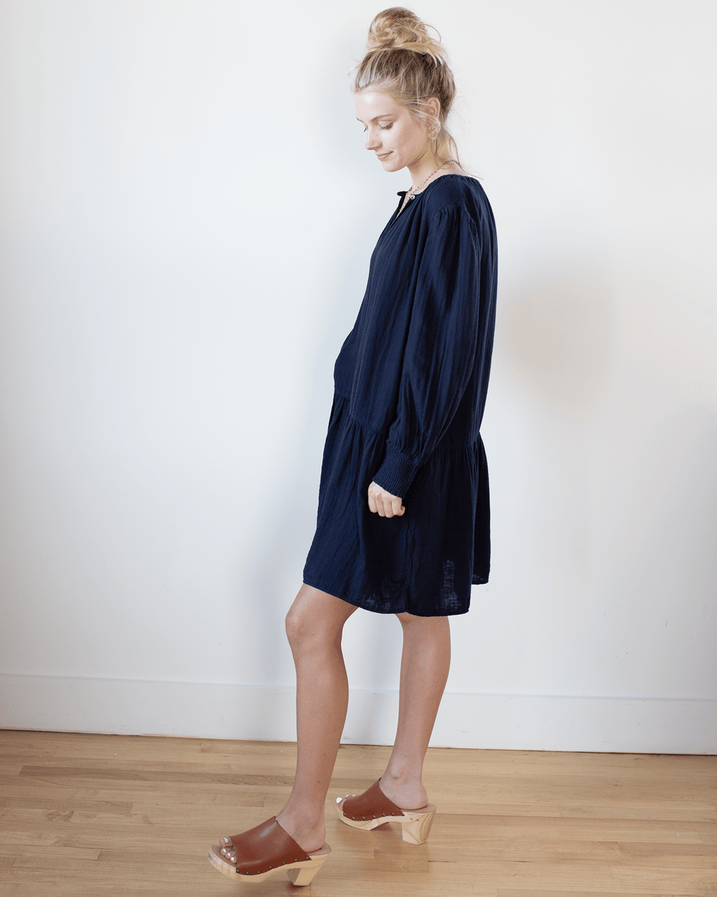 Viviana L/S Dress in Navy