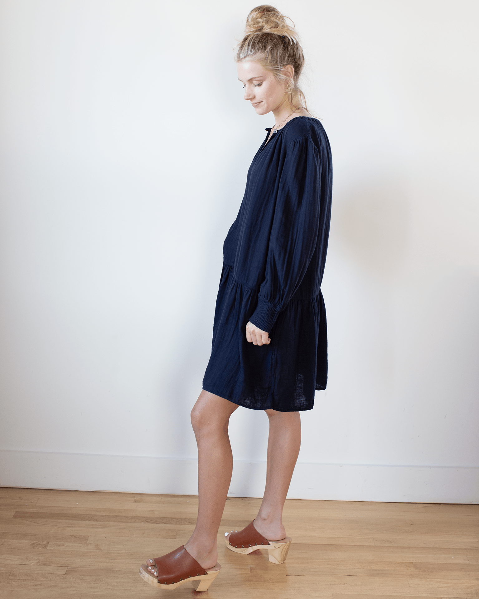 Viviana L/S Dress in Navy